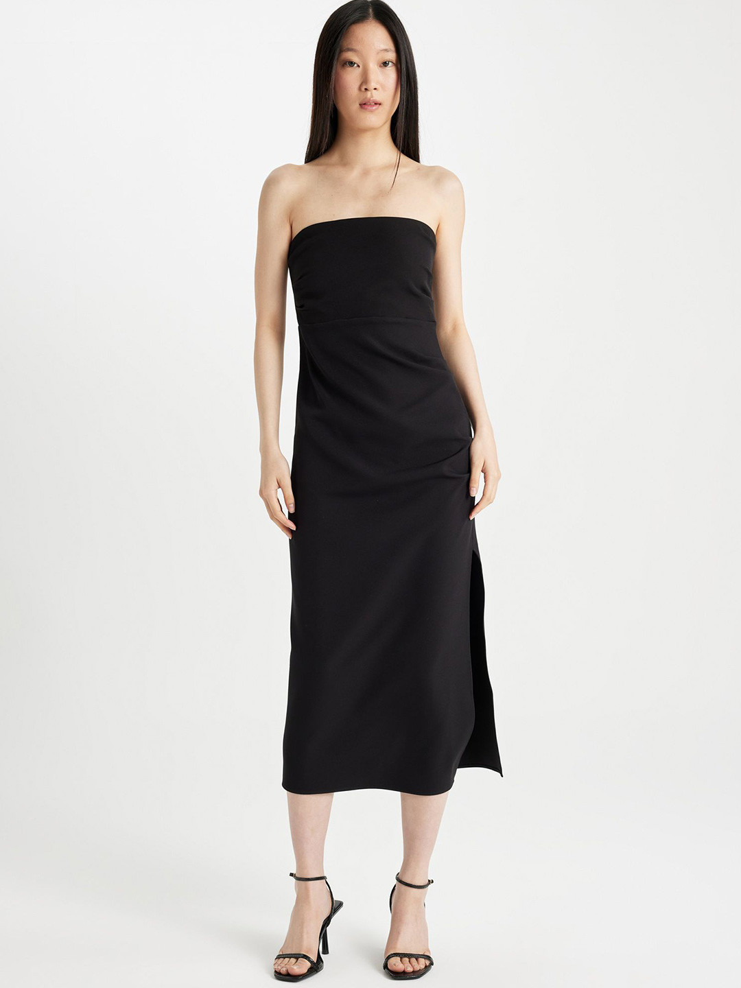 

DeFacto Strapless A-Line Midi Dress, Black