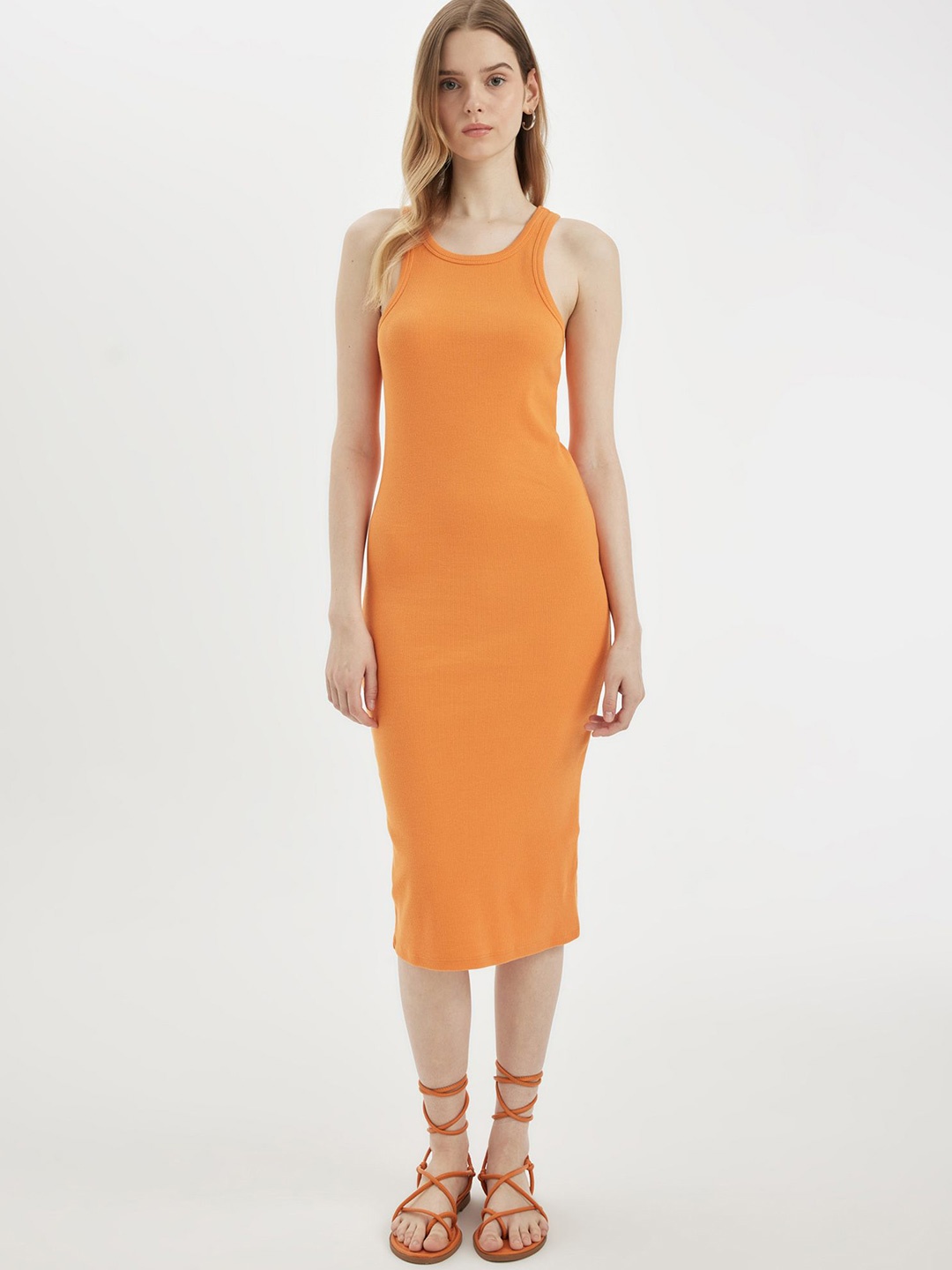 

DeFacto Sleeveless Bodycon Dress, Orange