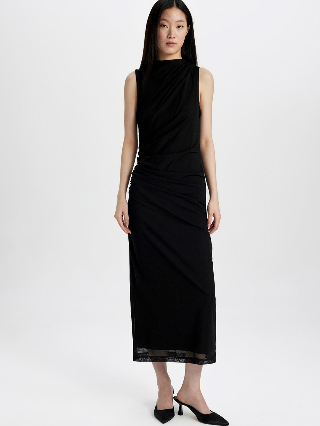 

DeFacto Sheath Midi Dress, Na