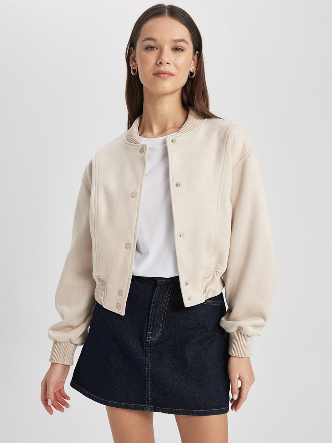 

DeFacto Women Crop Tailored Jacket, Cream