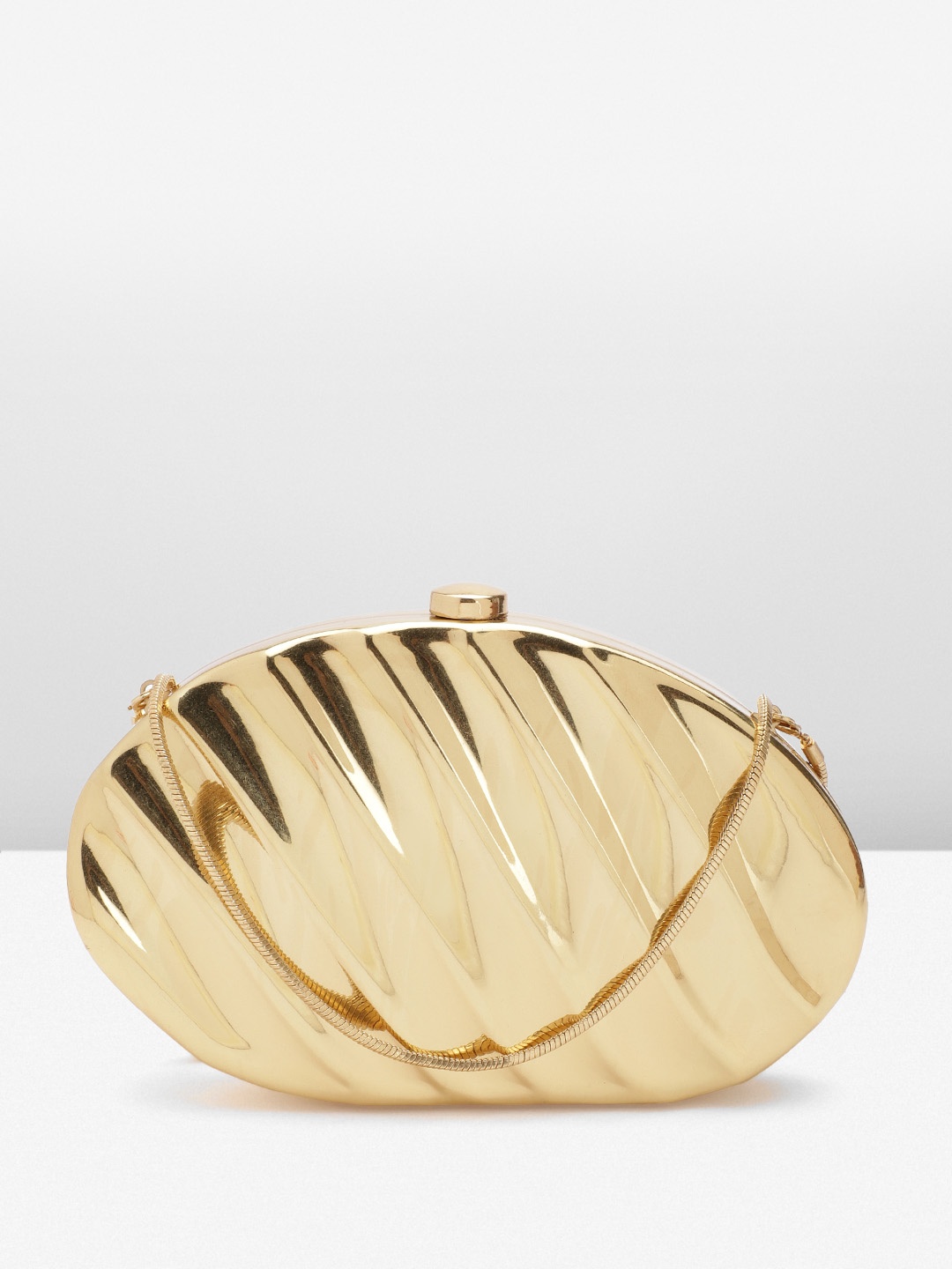 

MANGO Textured Box Clutch, Gold