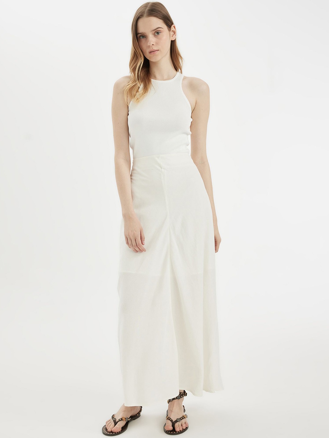 

DeFacto A-Line Maxi Skirt, White