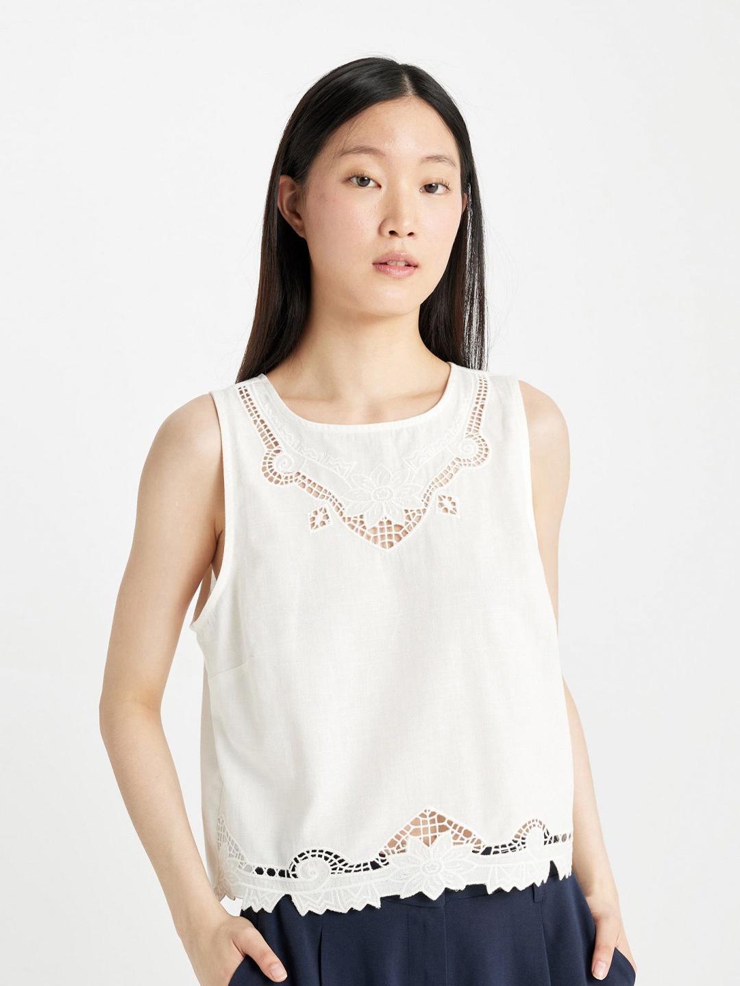 

DeFacto Solid Cotton Top, Beige