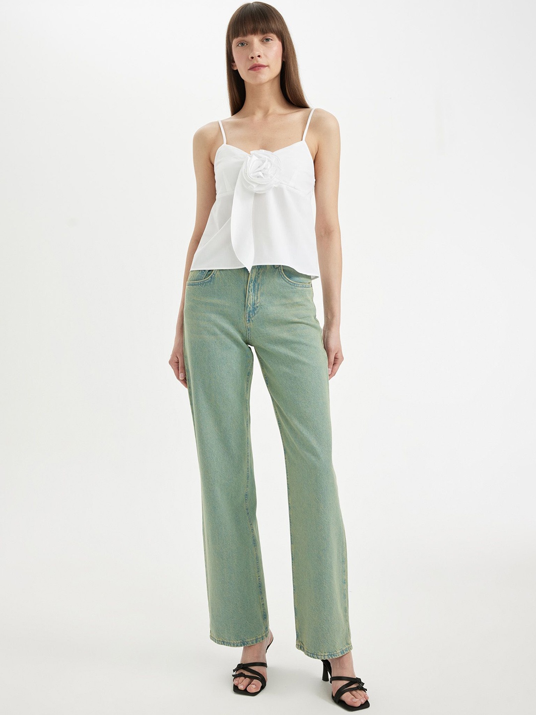 

DeFacto Women Cotton Regular Fit Trousers, Na