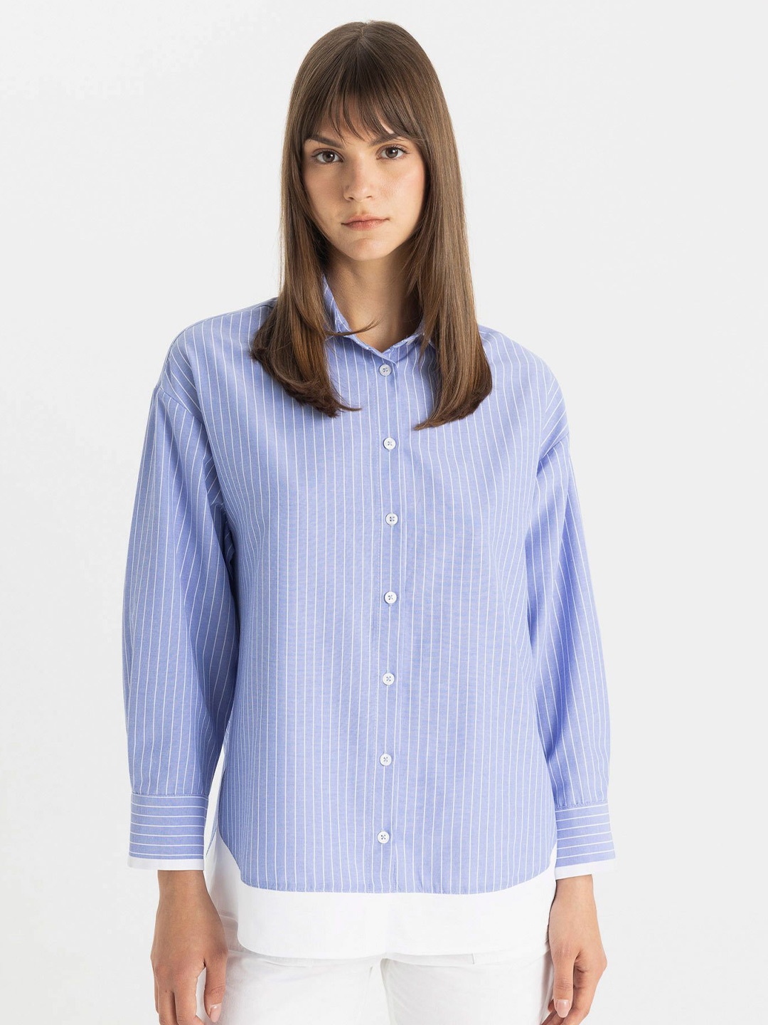 

DeFacto Women Striped Shirt, Blue