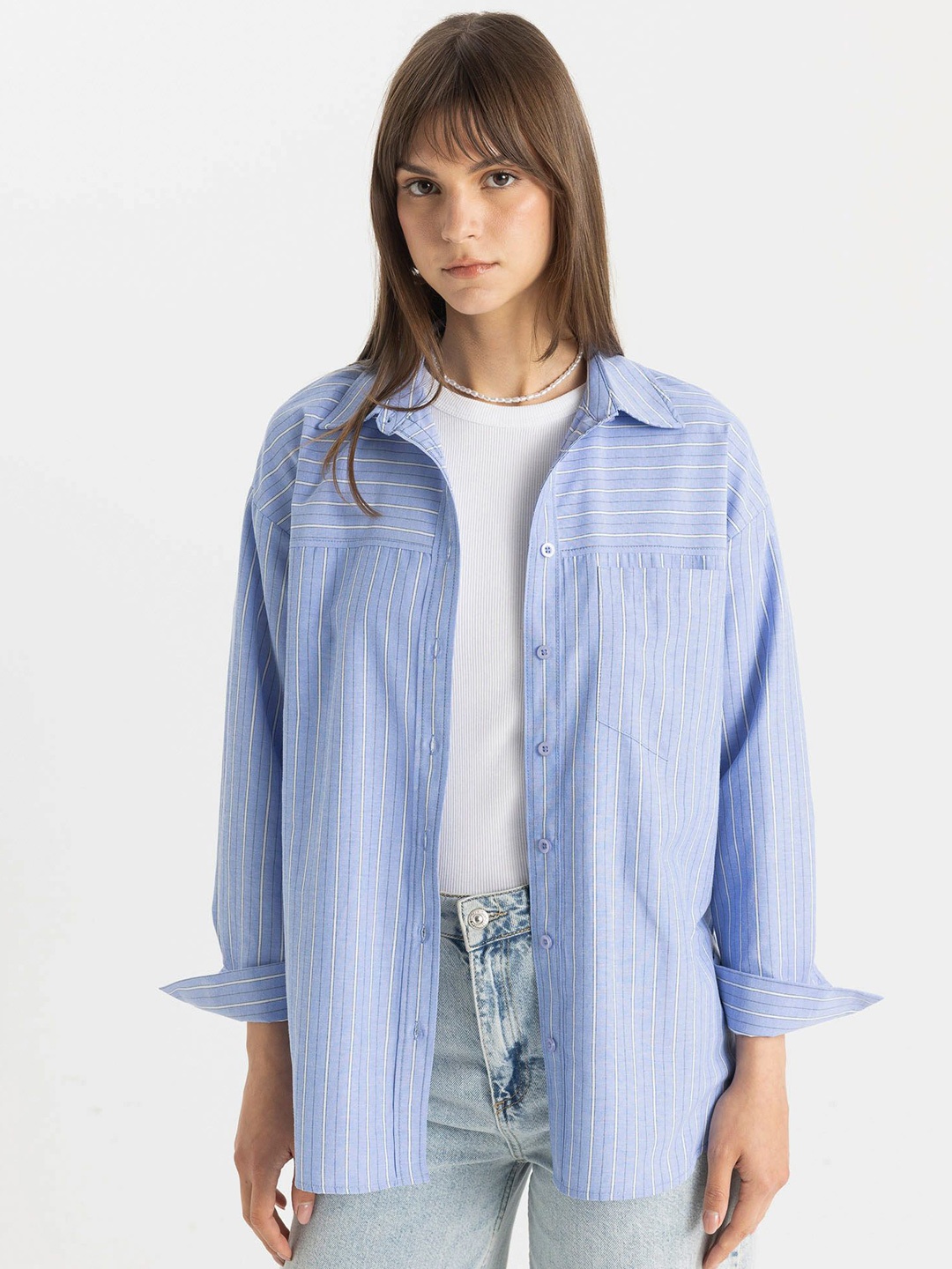 

DeFacto Women Striped Shirt, Blue