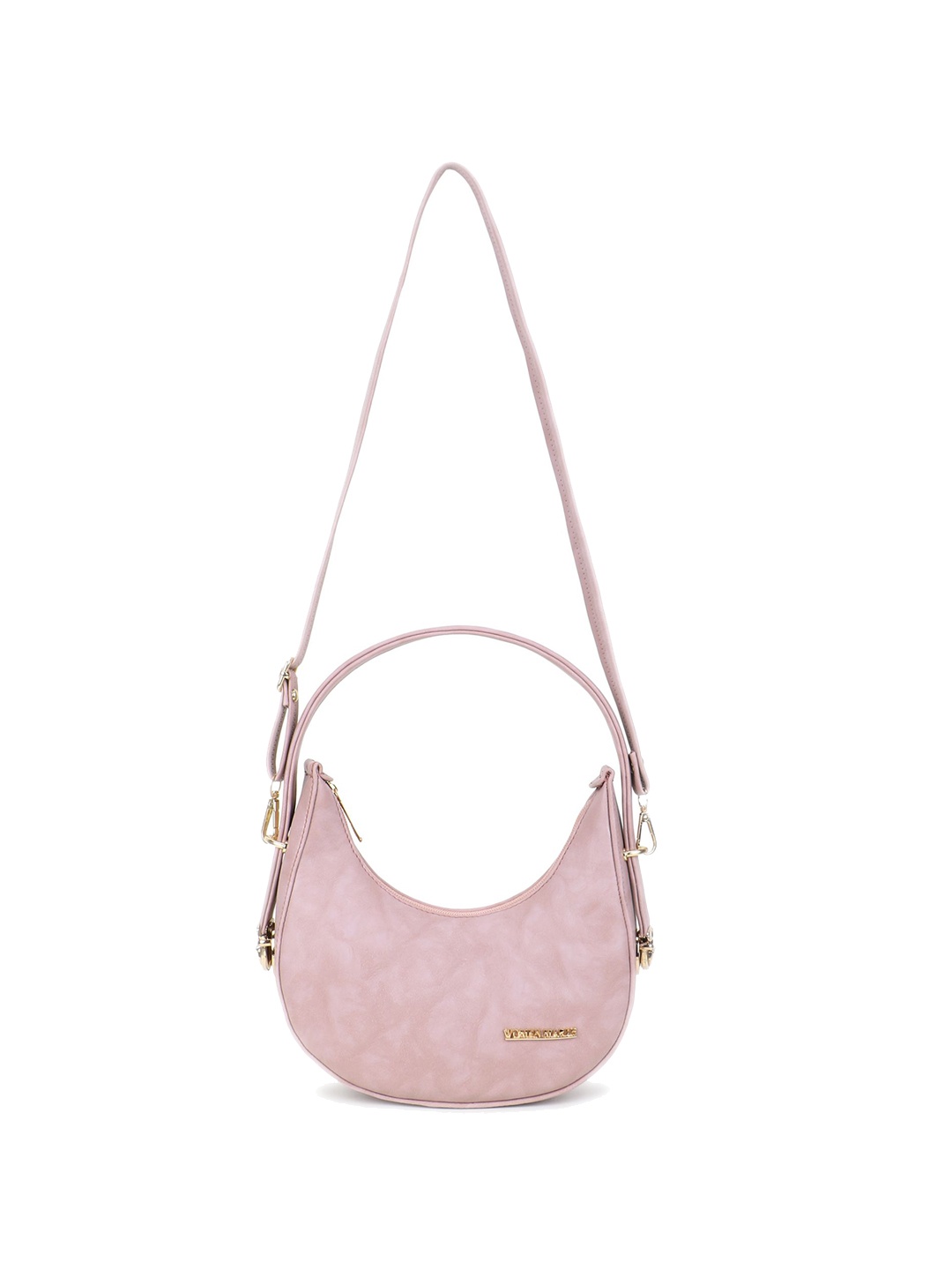 

WOMEN MARKS Bucket Hobo Bag Detachable Sling Strap Handbag, Peach