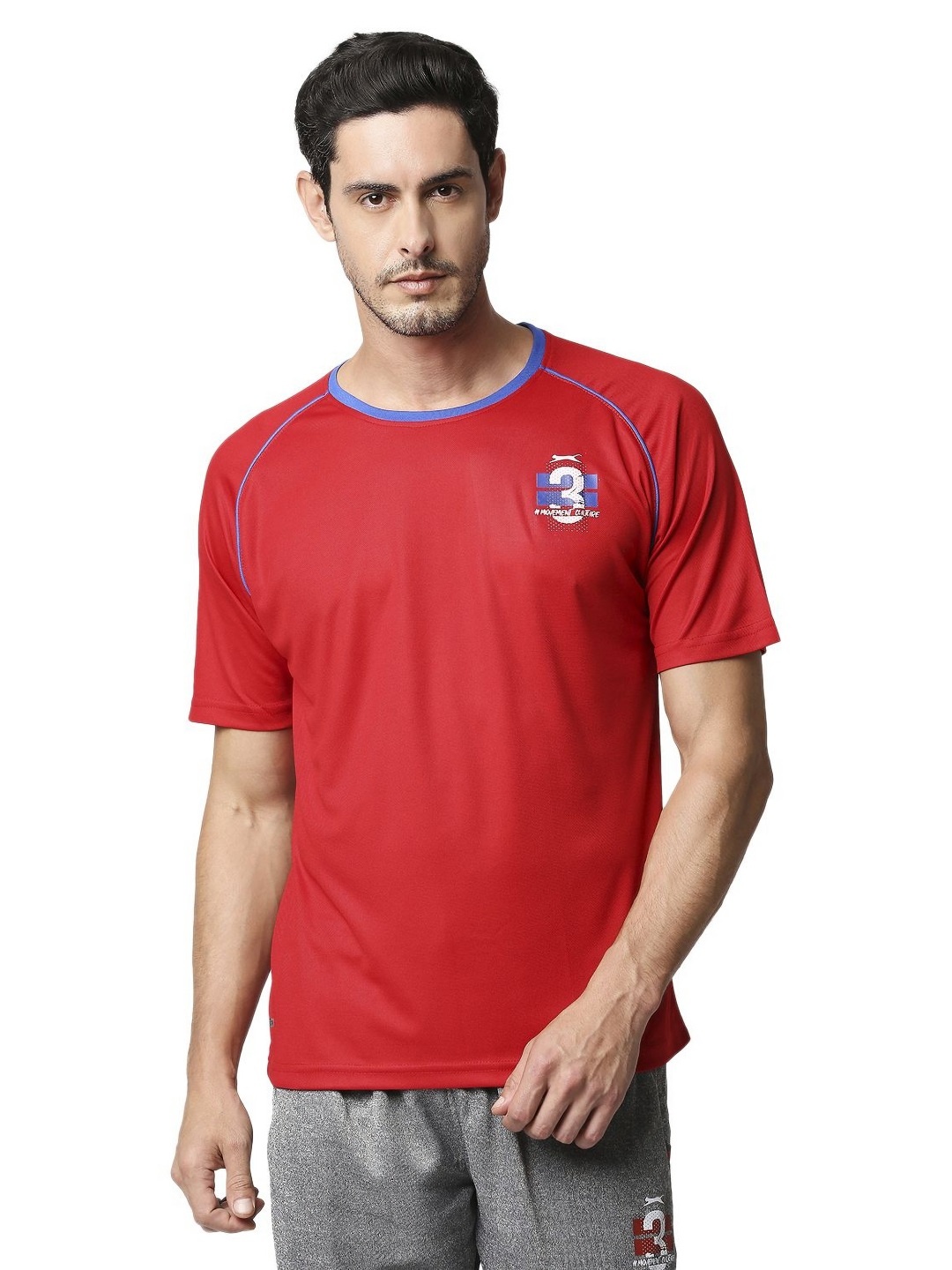 

Black Panther Men Drop-Shoulder Sleeves Dri-FIT Applique T-shirt, Red