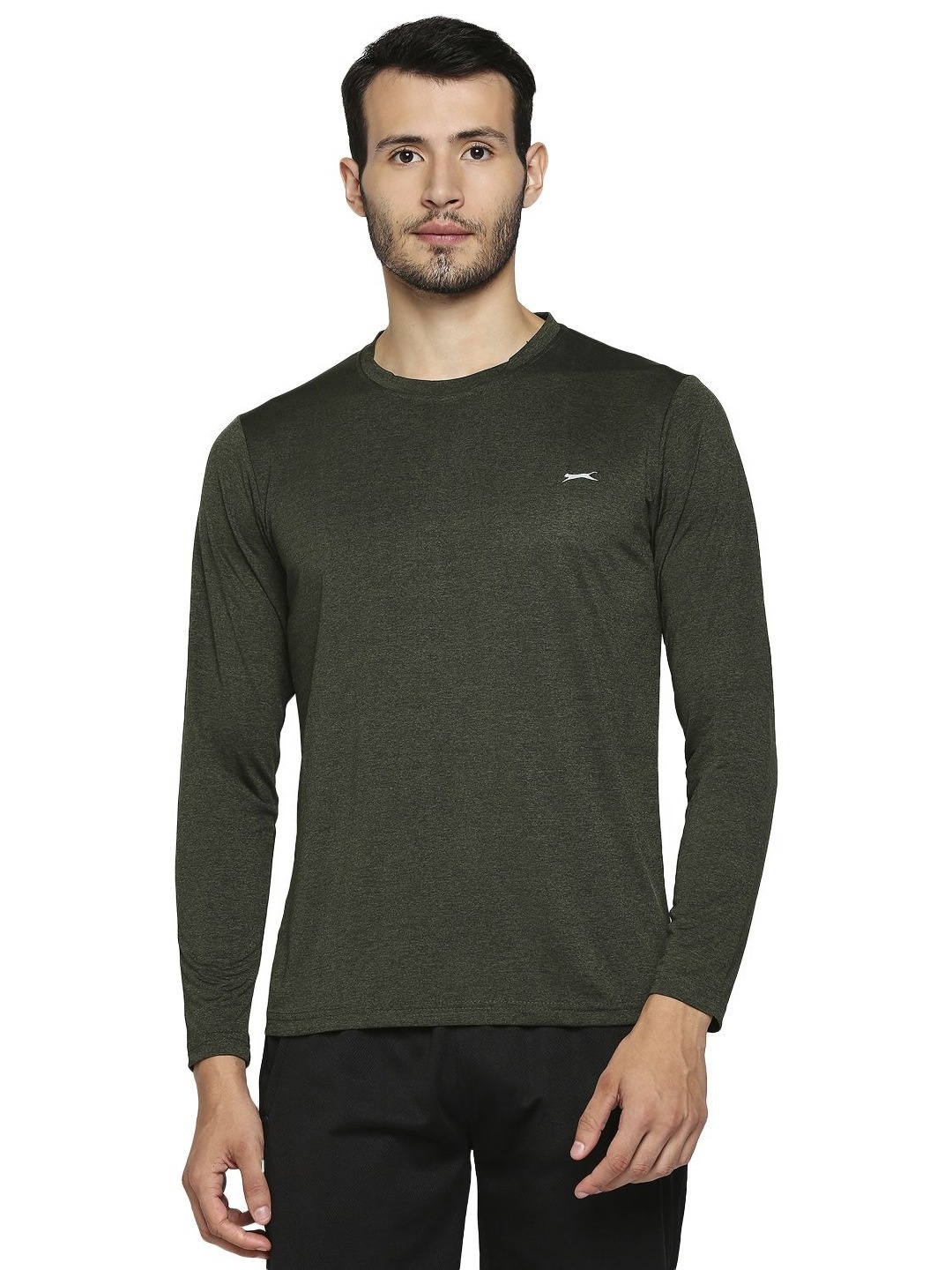 

Black Panther Men Round Neck Solid Dri-FIT T-shirt, Olive