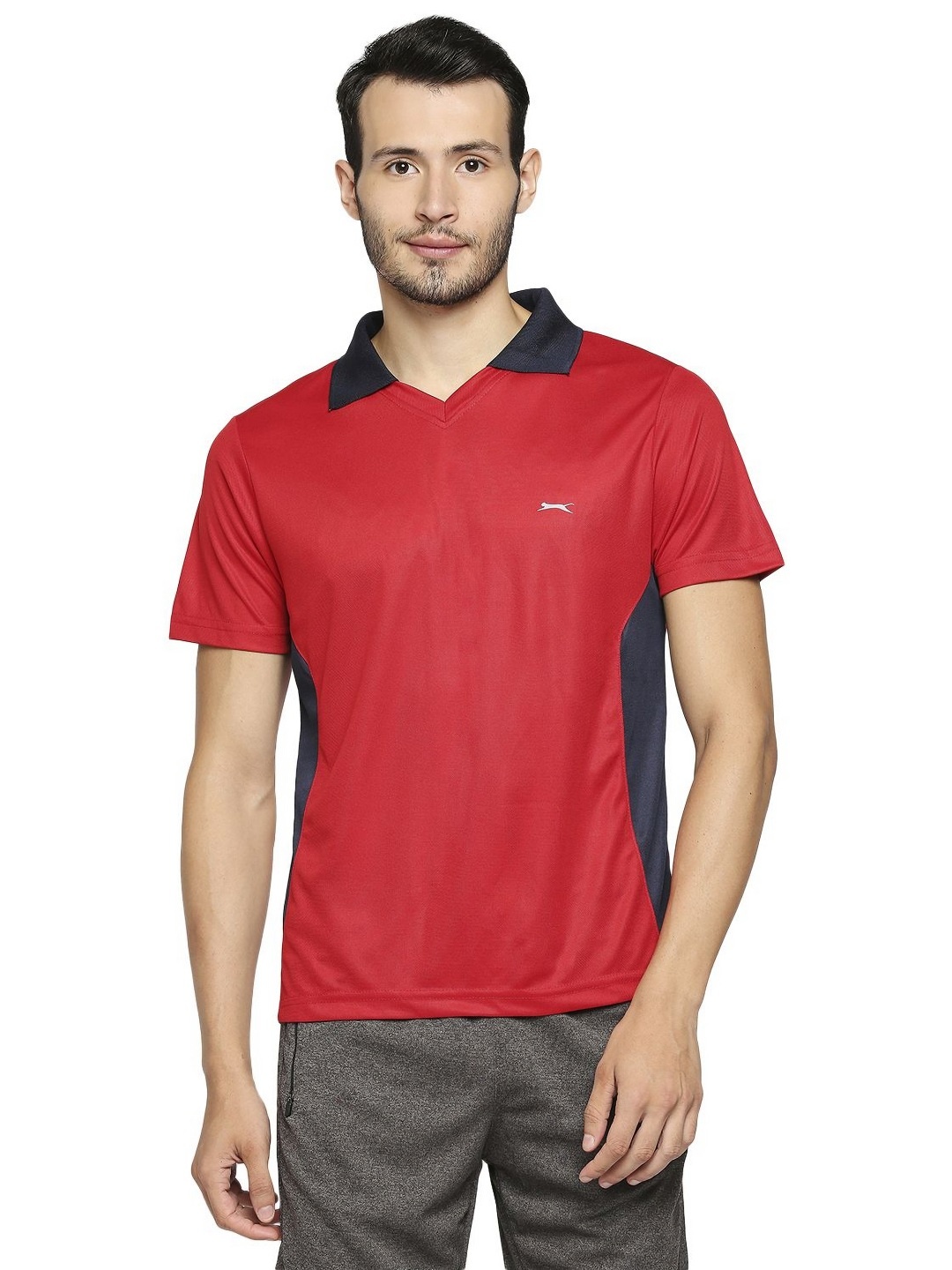 

Black Panther Men Colourblocked Polo Collar Dri-FIT T-shirt, Red