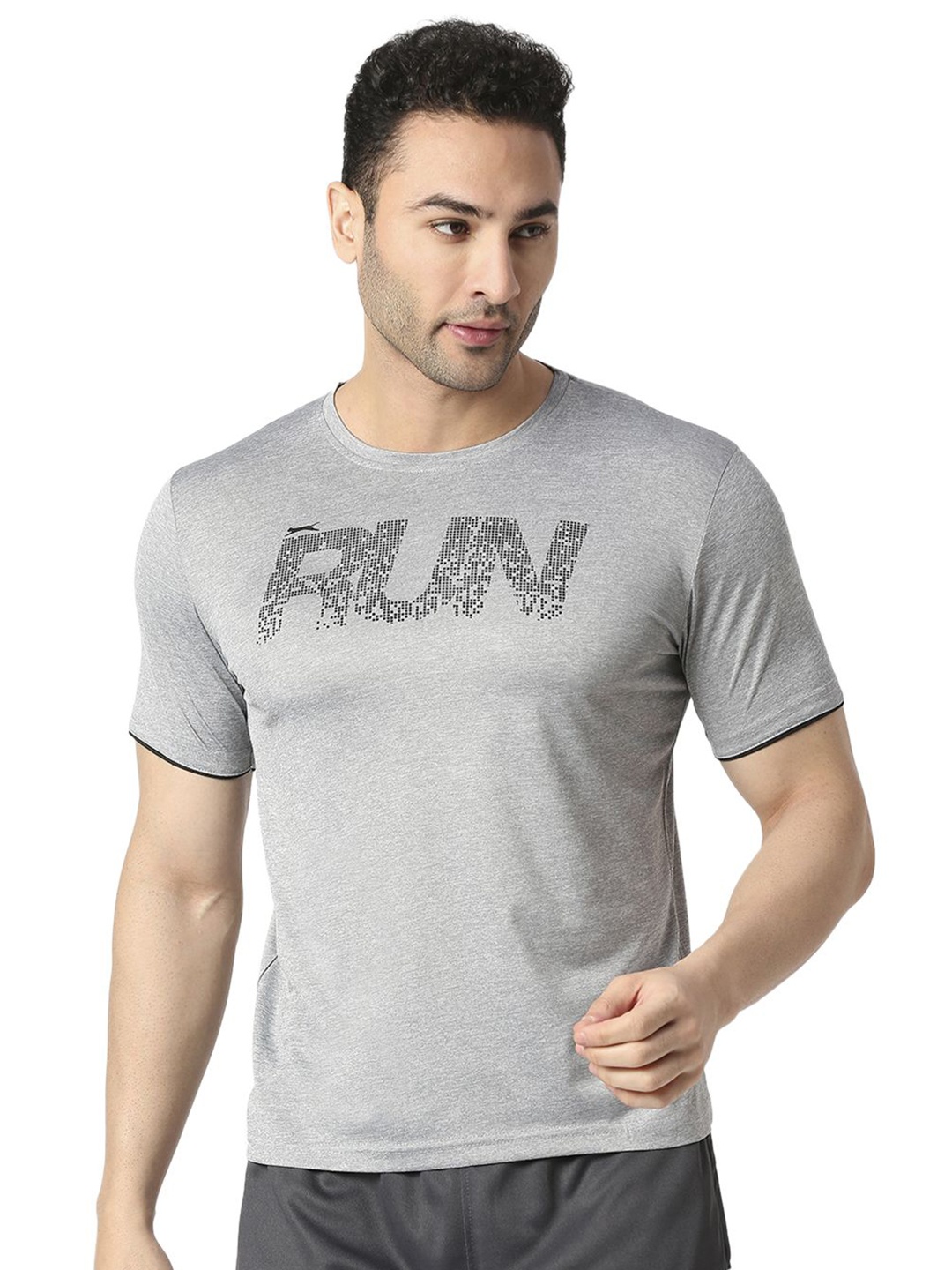 Black Panther Men Typography Printed Dri-FIT T-shirt, Grey