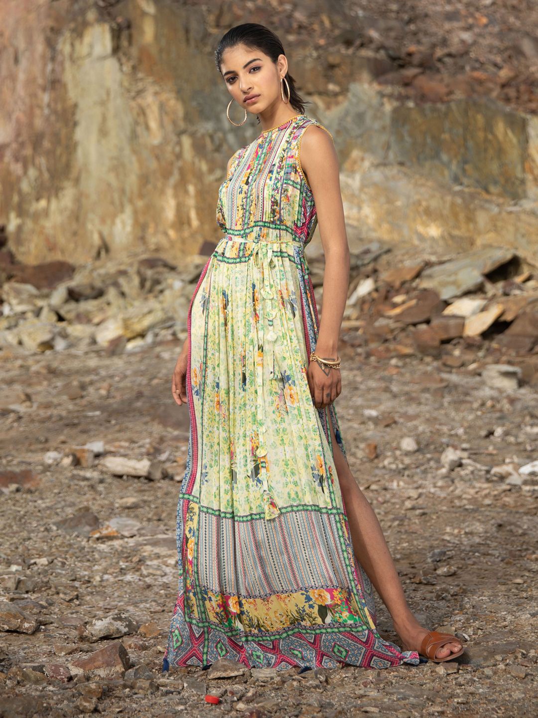

Bhanuni Bohemian Print Maxi Dress, Green