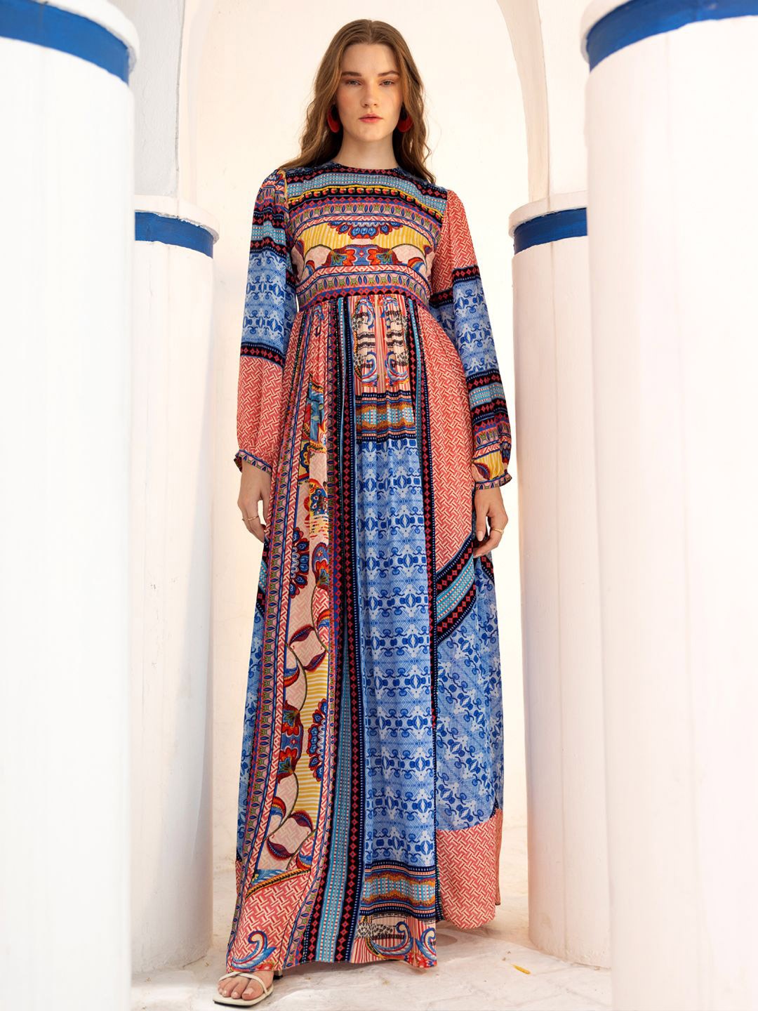 

Bhanuni Bohemian Print Maxi Dress, Blue