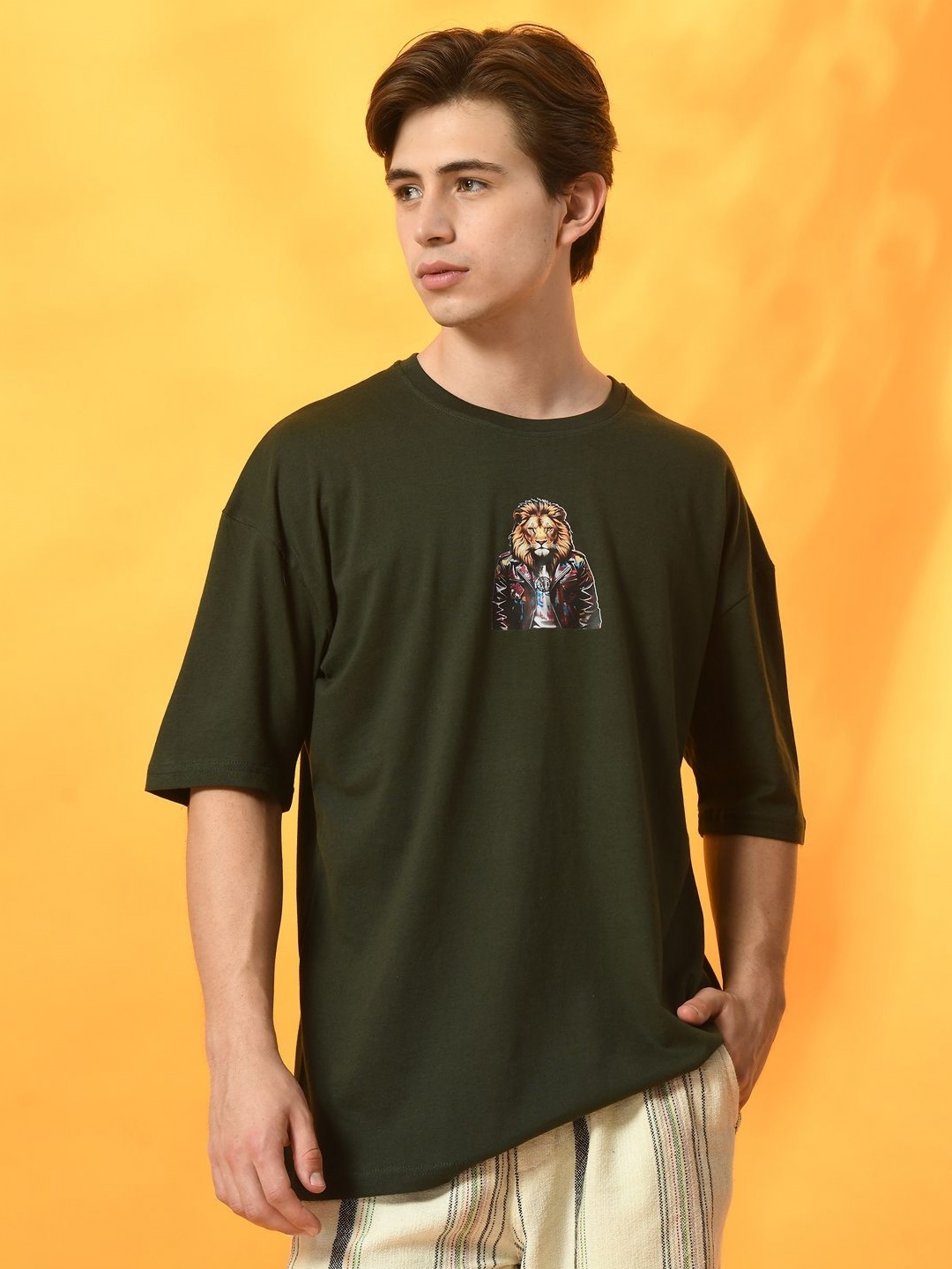 

FITINC Men Printed Bio Finish T-shirt, Green