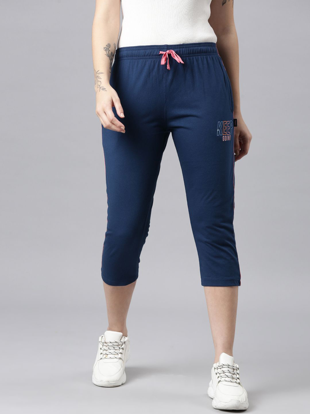 

DIXCY SCOTT Slimz Women Printed Mid-Rise Capris, Blue