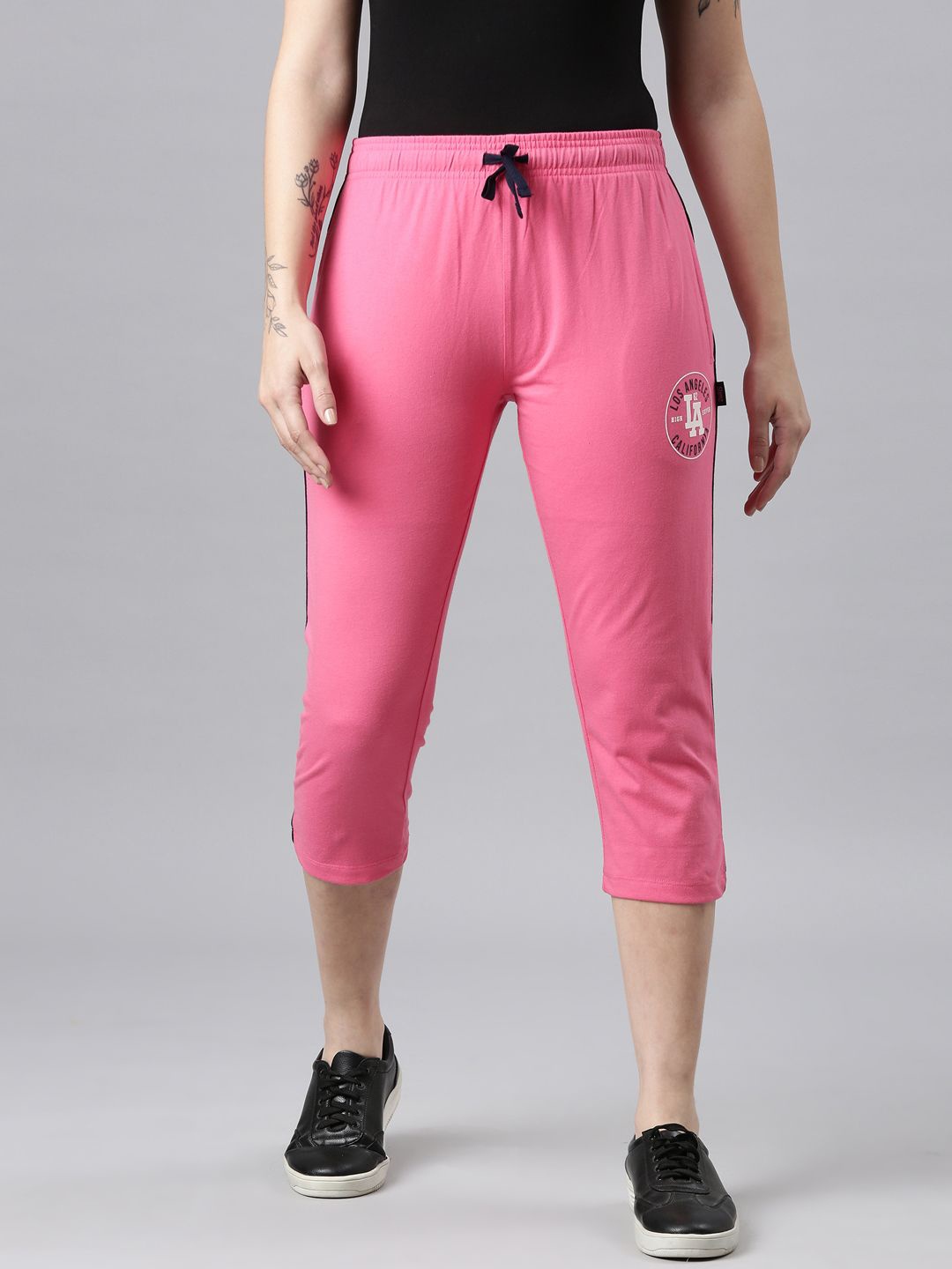 

DIXCY SCOTT Slimz Women Printed Relaxed Fit Mid-Rise Capris, Pink