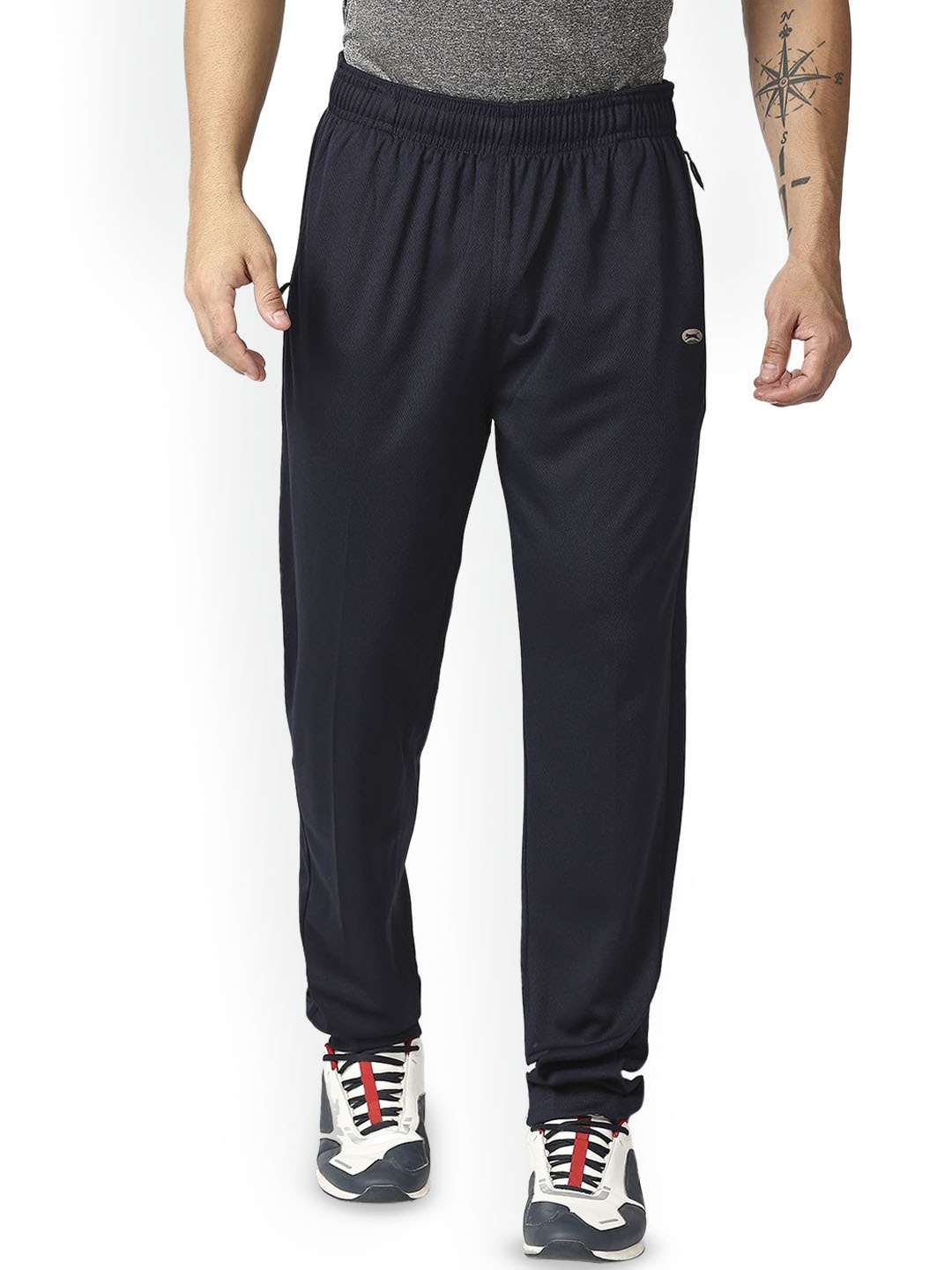 

Black Panther Men Regular Fit Mid-Rise Dry Fit Track Pants, Navy blue