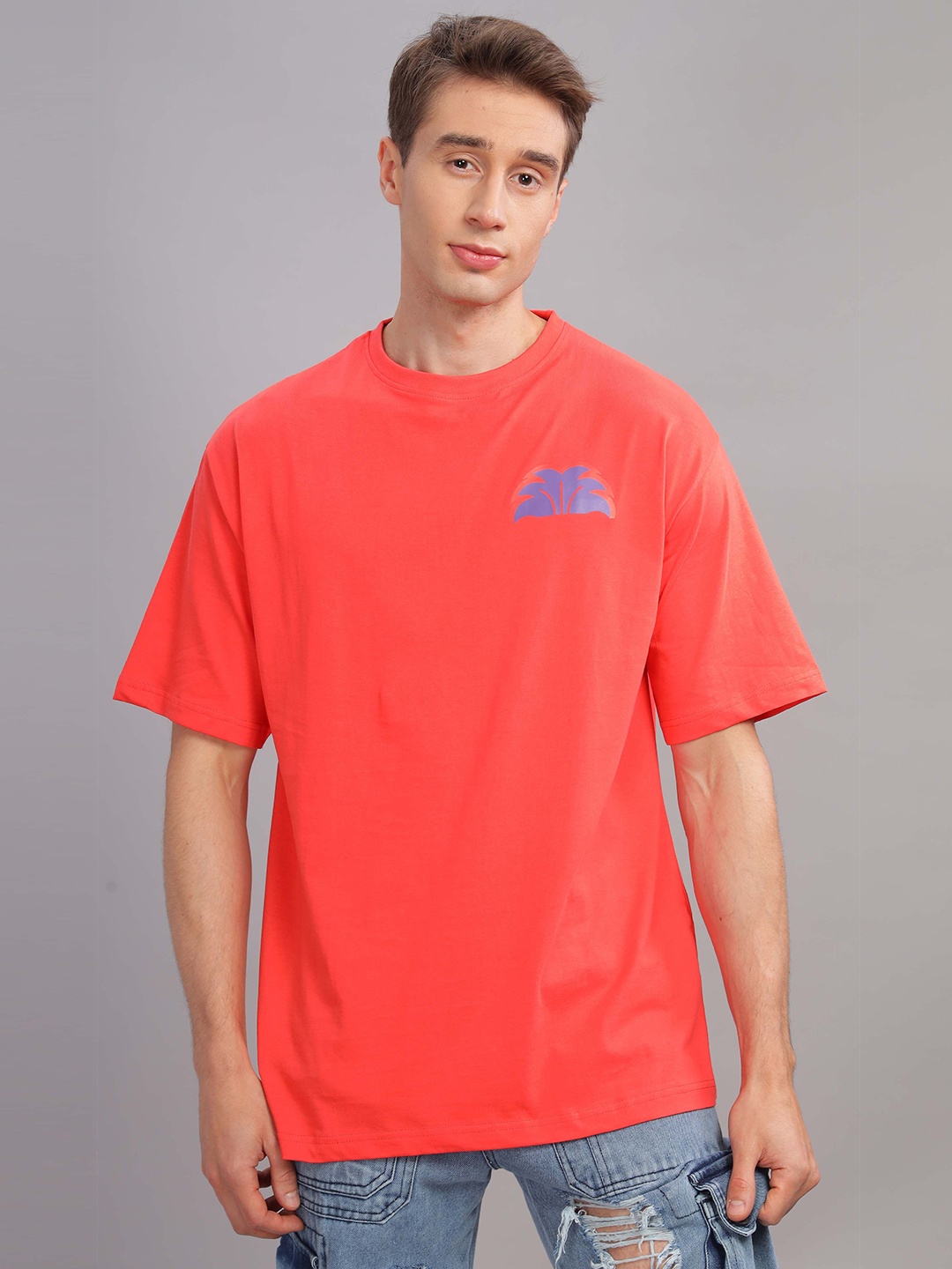 

TOMHIDDLE Men Typography Printed Applique T-shirt, Red