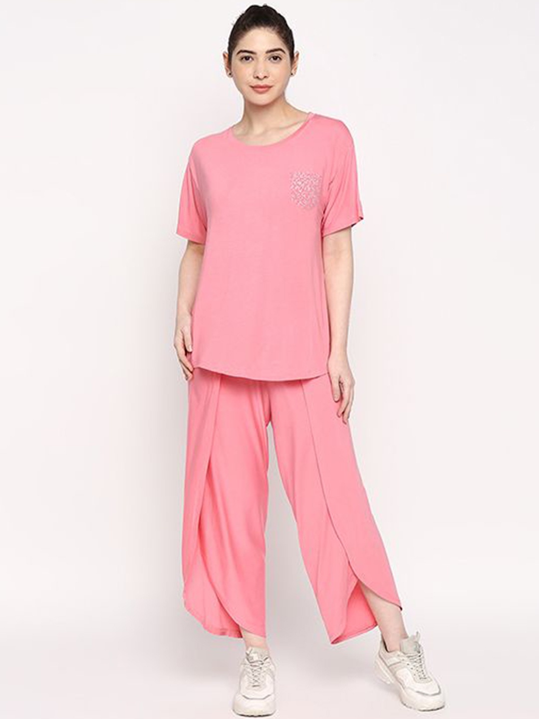 

Tuna London Blissful Tulip Pure Cotton Top With Trouser, Pink