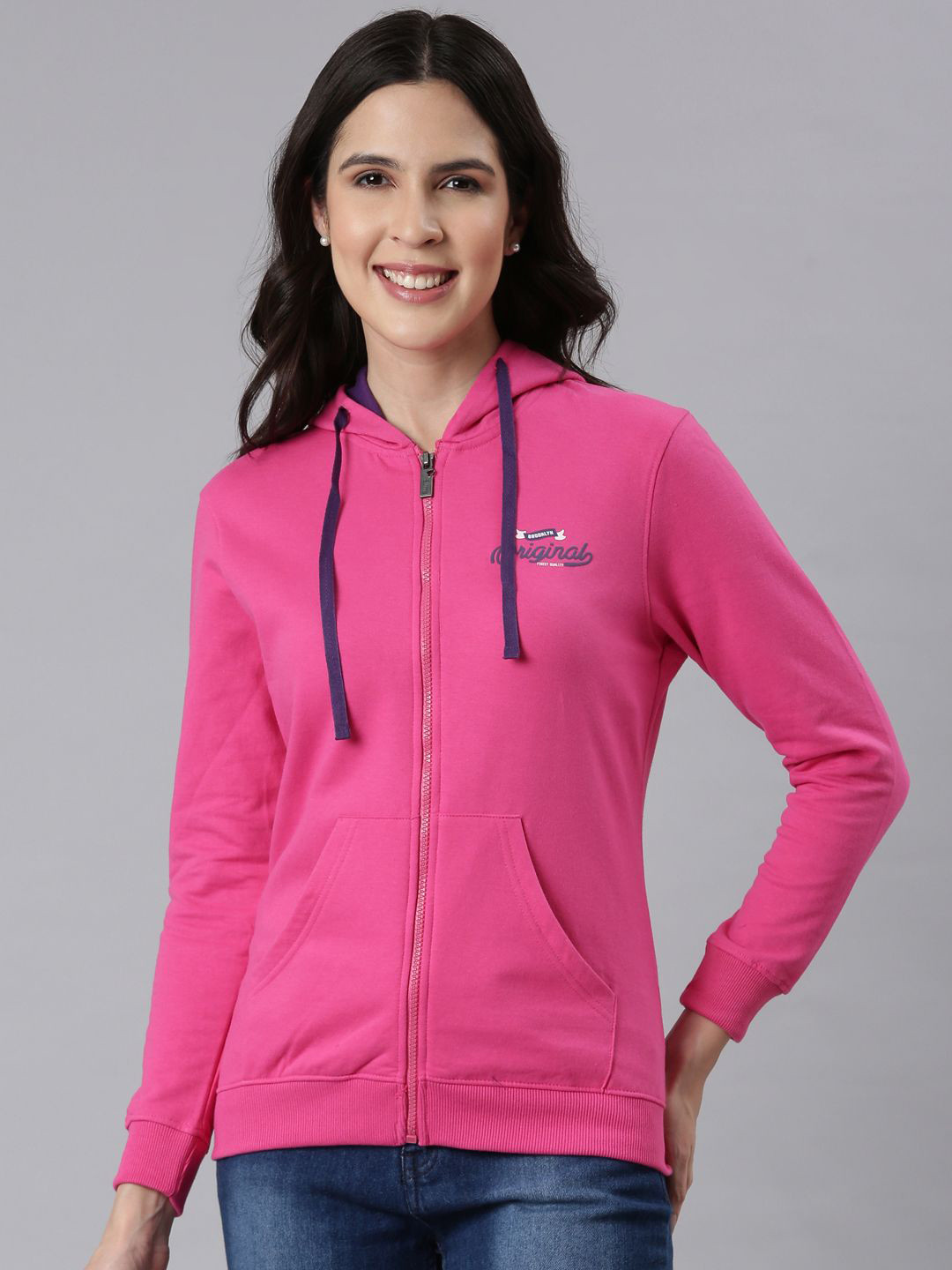 

DIXCY SCOTT Slimz Women Hooded Long Sleeves Sweatshirts, Pink