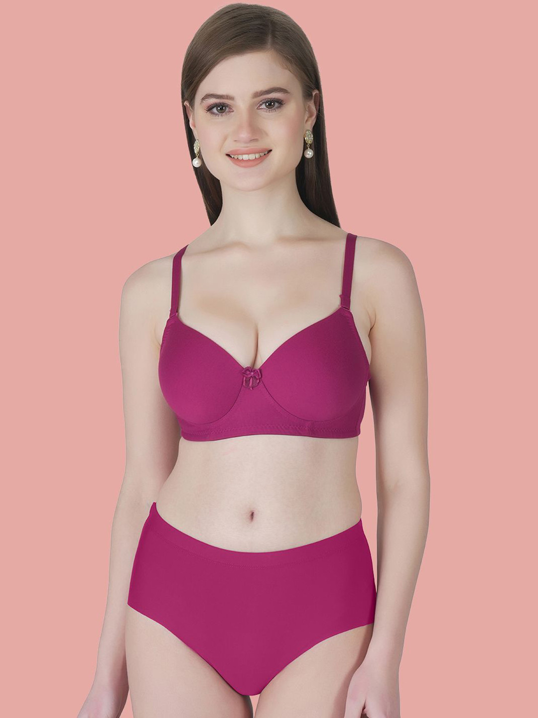 

Tweens Heavily Women Lightly Padded Full Coverage Lingerie Set TW-83313-WIN-PAN-1PC, Burgundy