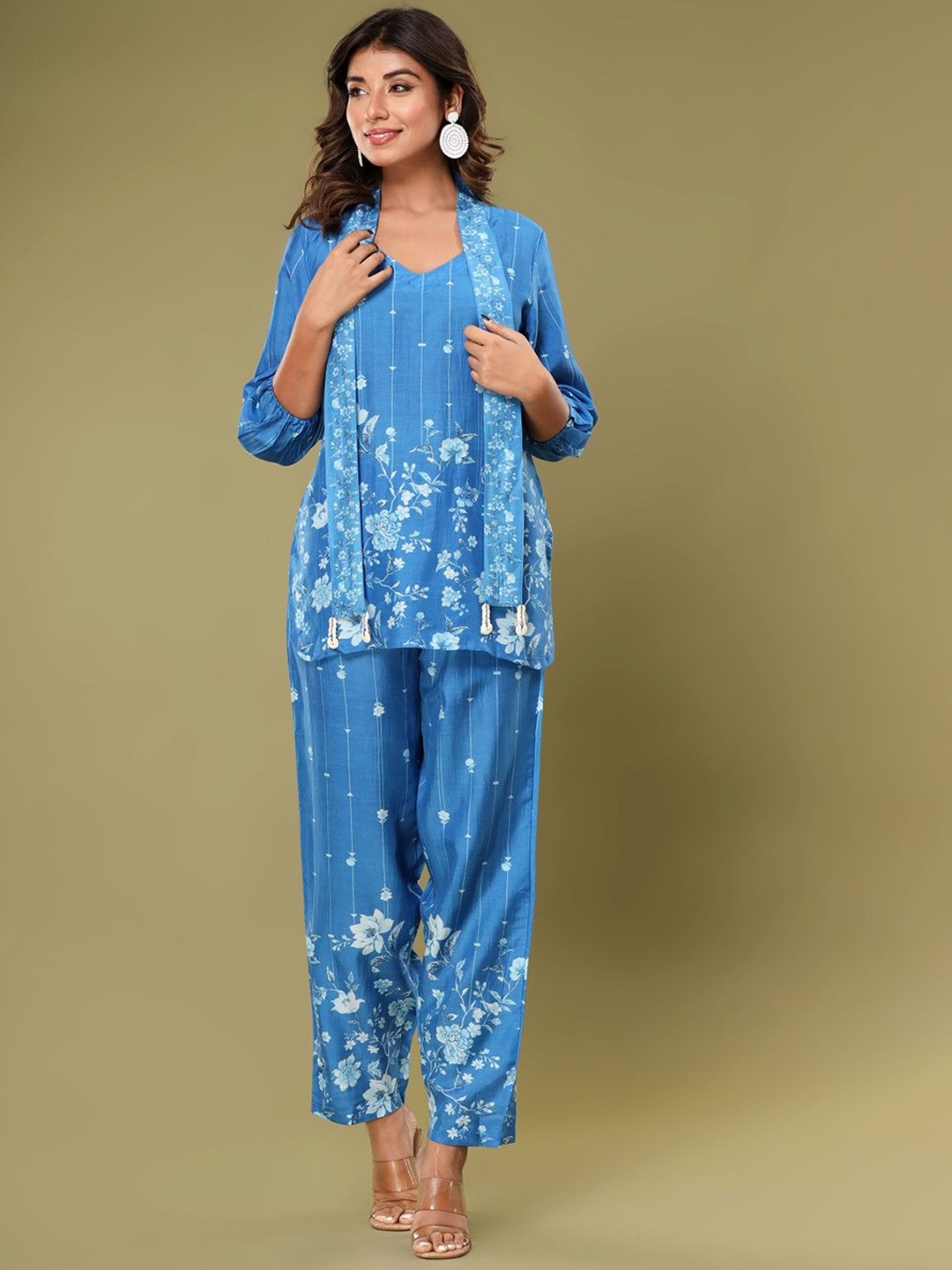 

AUTUMN LANE Roshni Printed Top With Trousers, Blue