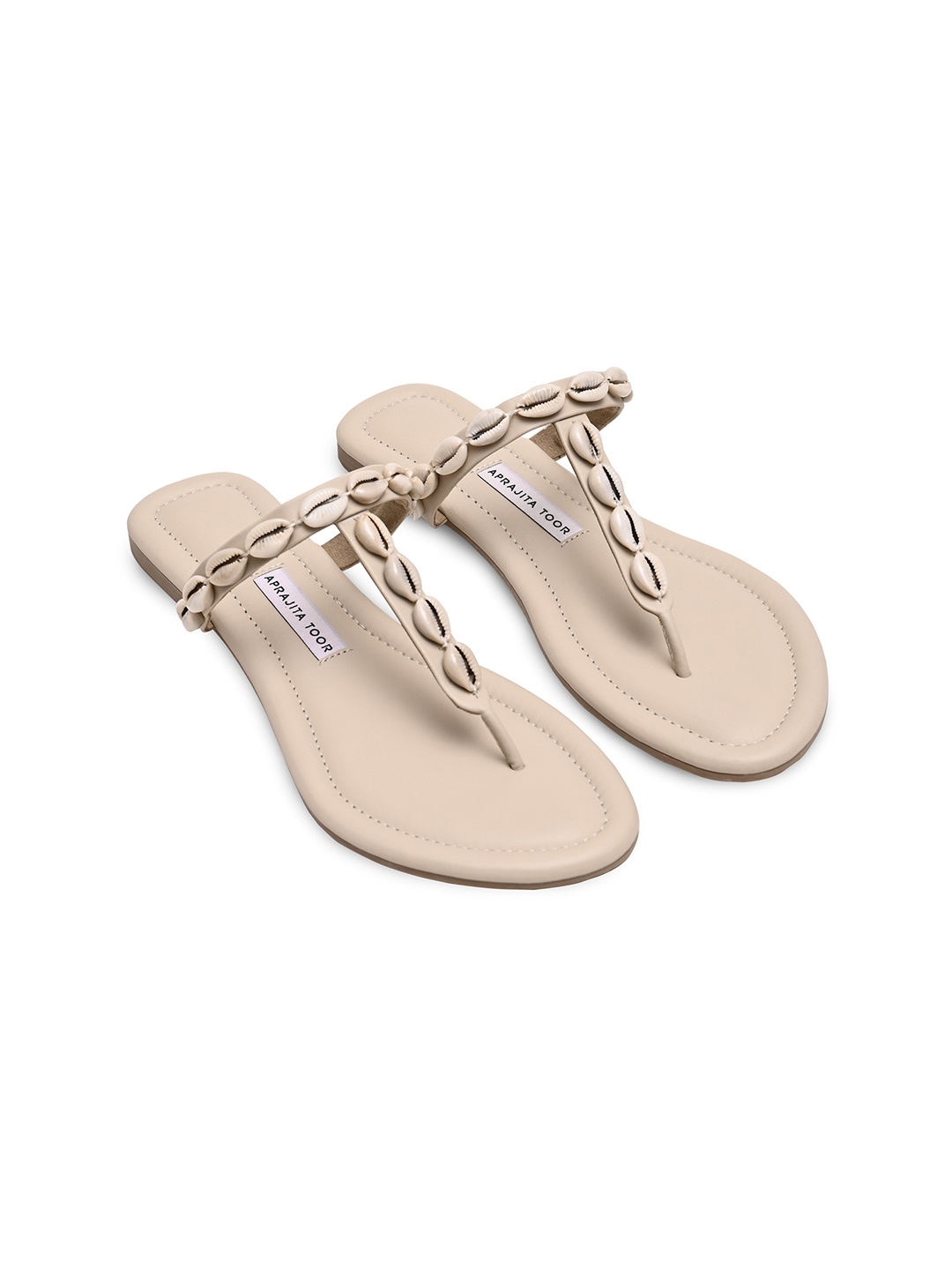 

Aprajita Toor Women Embellished T-Strap Flats, Beige
