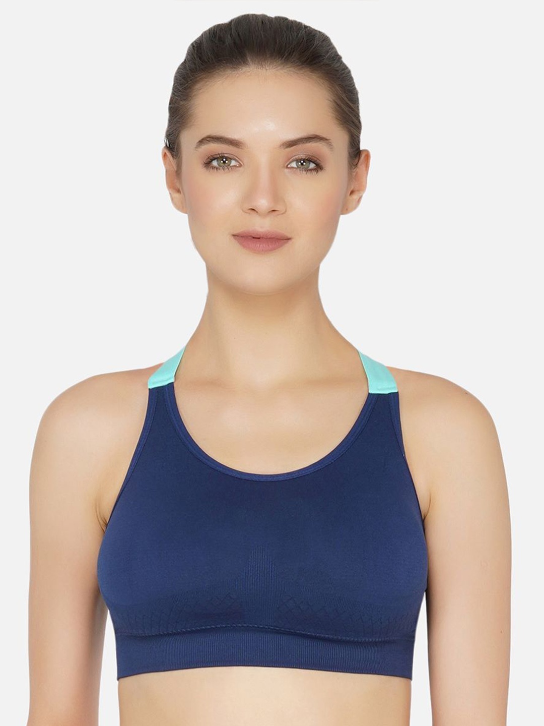 

Poftik Women Full Coverage Sports Bra, Navy blue