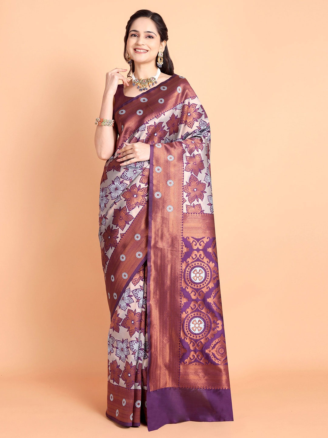 

Visit Wear Woven Design Zari Pure Silk Kanjeevaram Saree, Blue