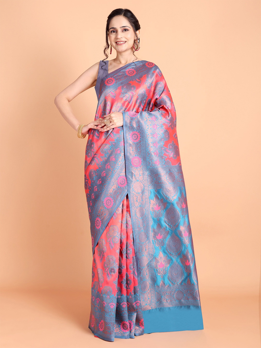 

Visit Wear Woven Design Zari Pure Silk Kanjeevaram Saree, Purple