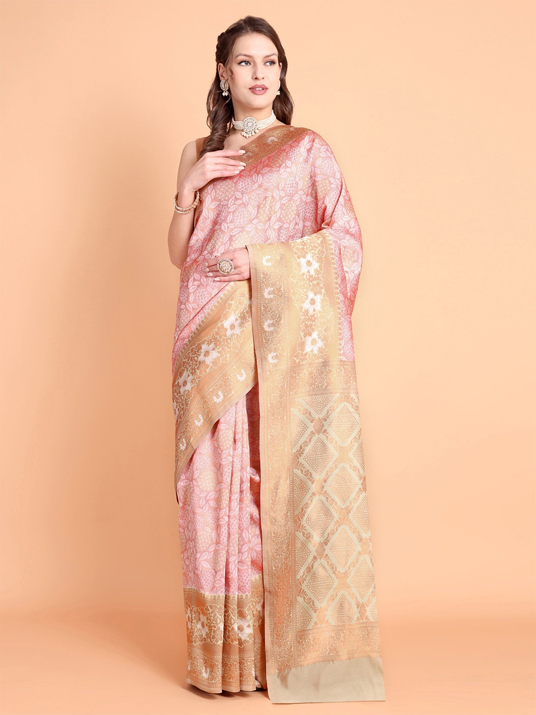 

Visit Wear Ethnic Motif Zari Woven Pure Silk Kanjeevaram Saree, Pink