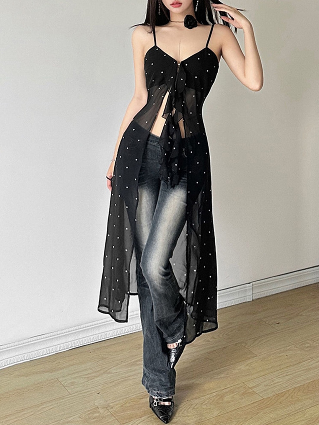 

LULU & SKY Embellished Top, Black