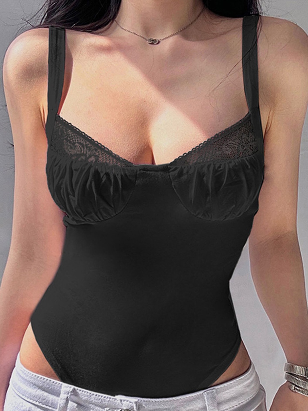 

LULU & SKY Styled Back Crop Top, Black
