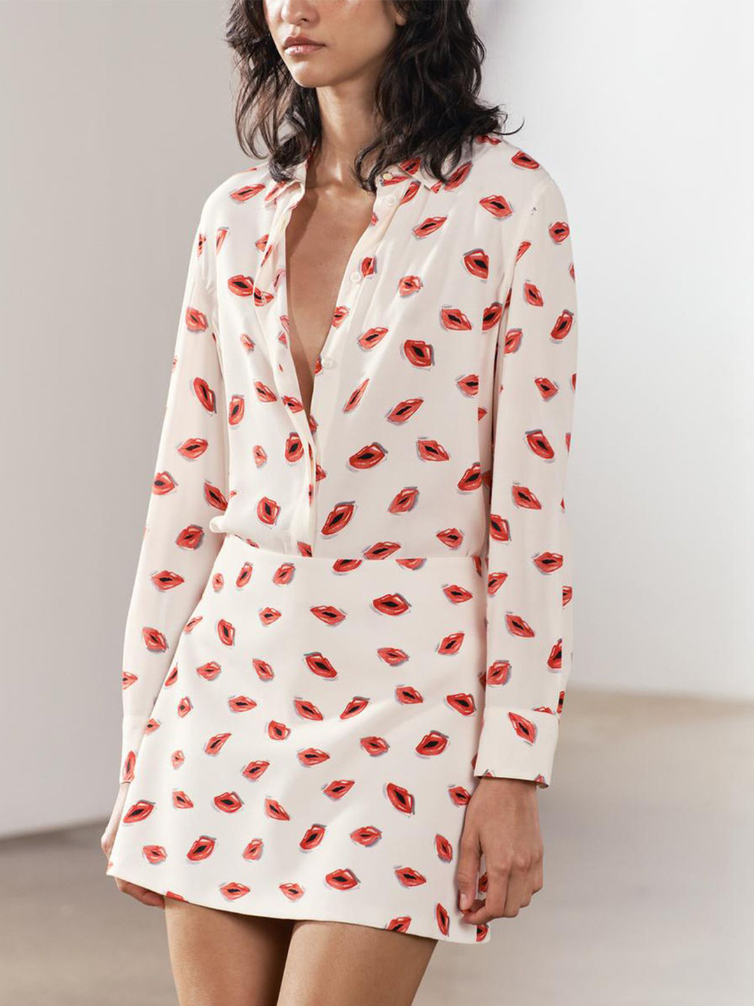 

LULU & SKY Women Polka Dot Print Shirt Style Top, Multi