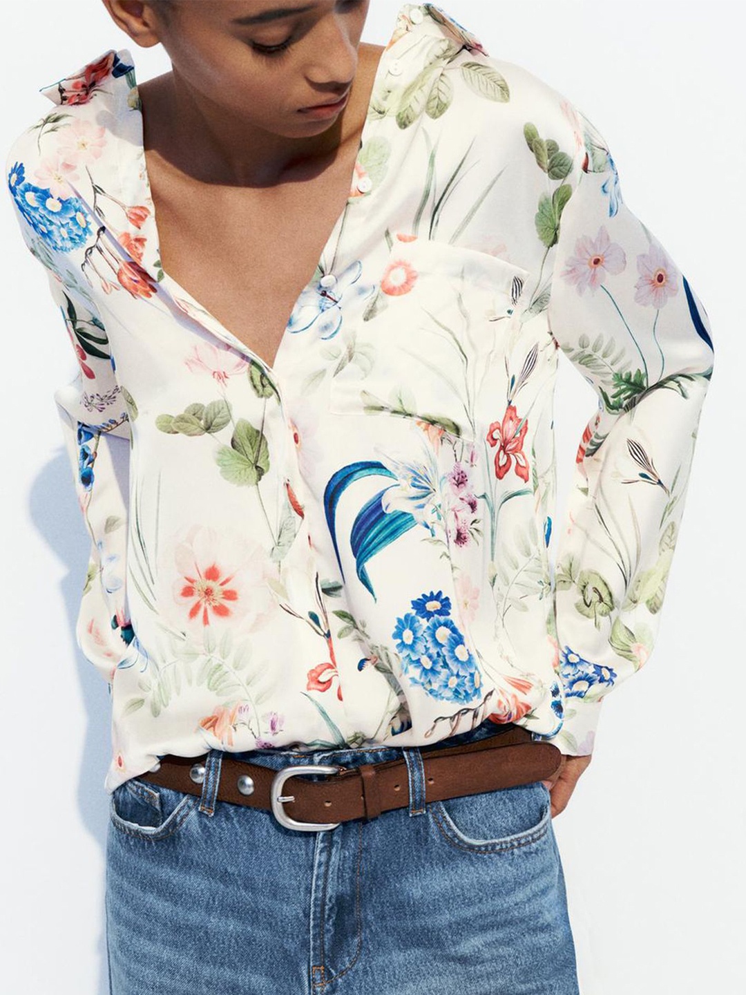 

LULU & SKY Floral Print Blouson Top, Multi