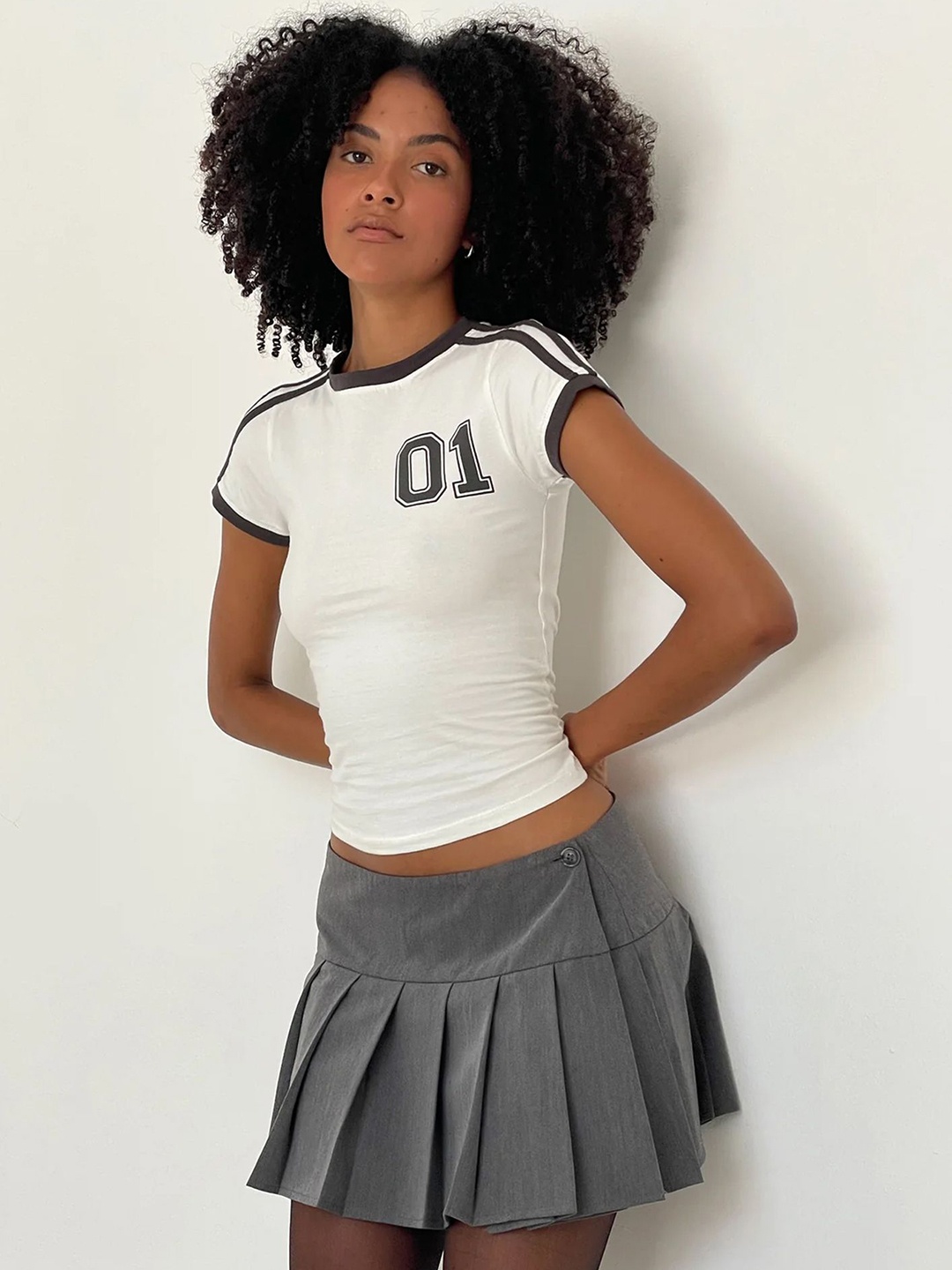 

LULU & SKY Crop Women Top, White