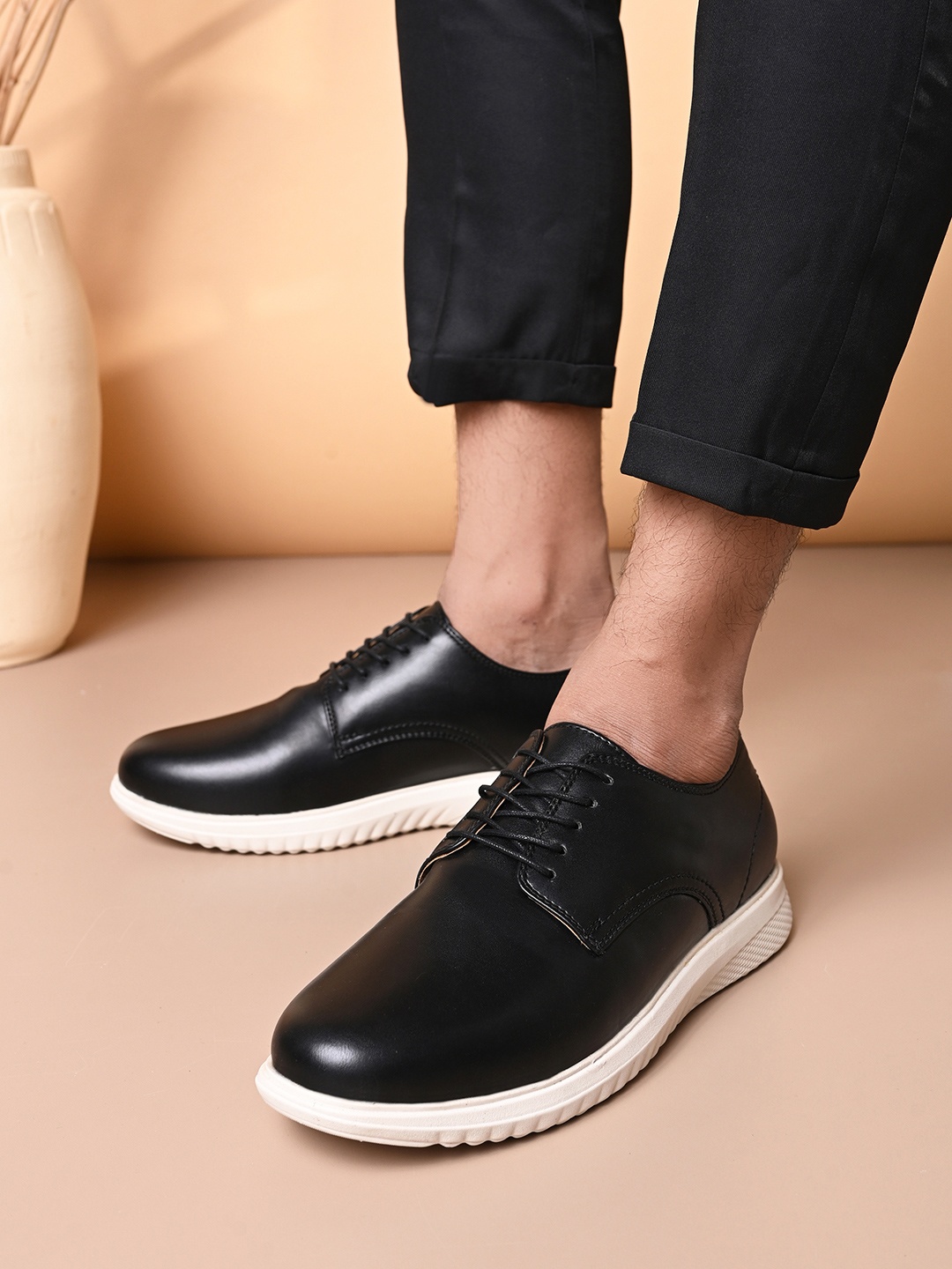 

Mast & Harbour Men Black Solid LaceUp Casual Shoes