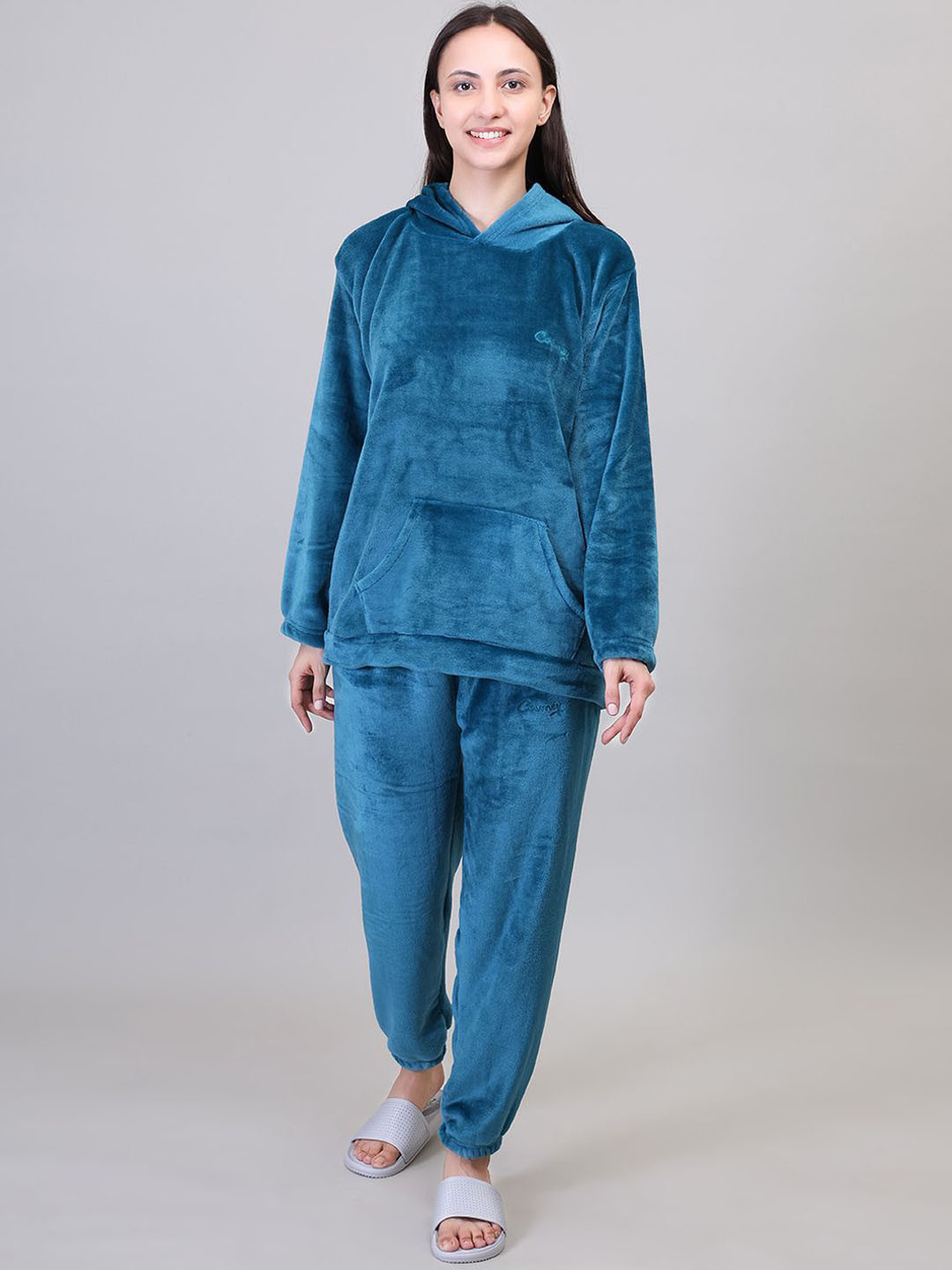 

Camey Women Long Sleeve Top and Pajama Night suit, Green