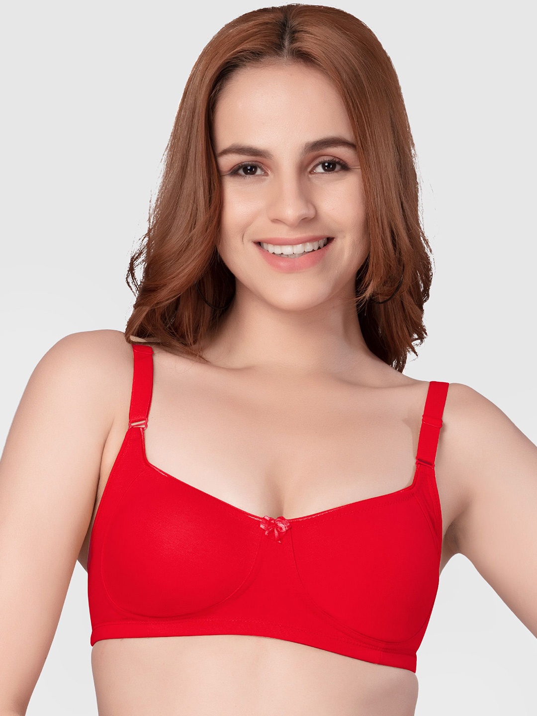 

Daisy Dee Full Coverage Seamless Cotton Non Padded T-Shirt Bra, Red