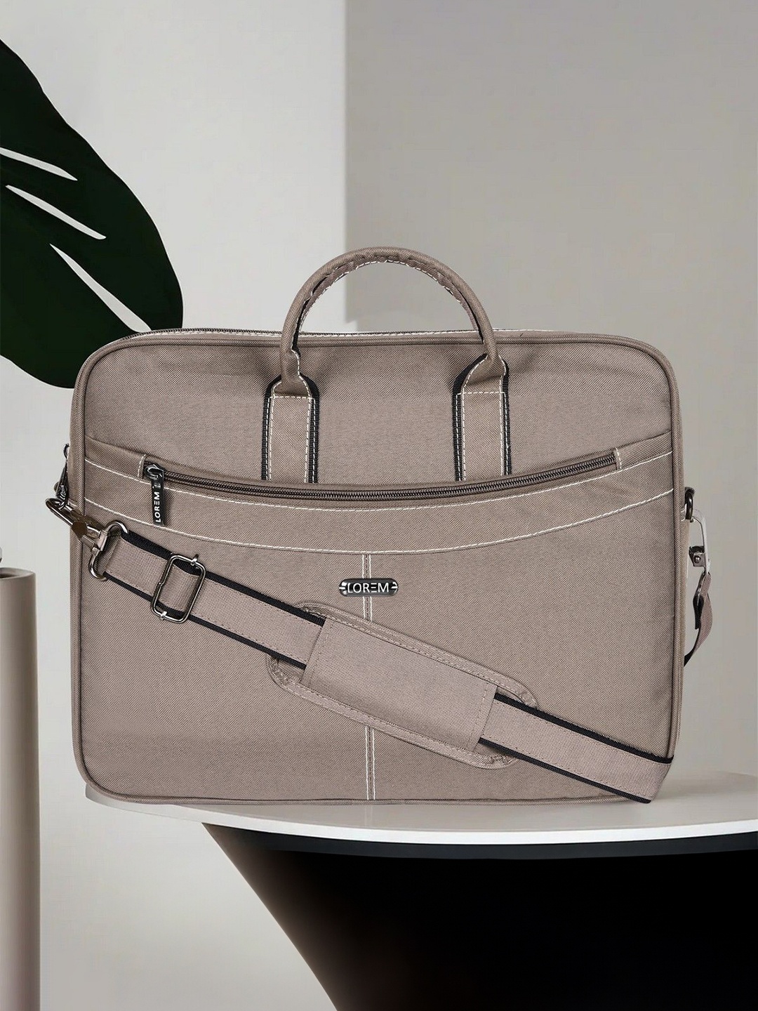 

LOREM Men Textured Laptop Bag, Grey
