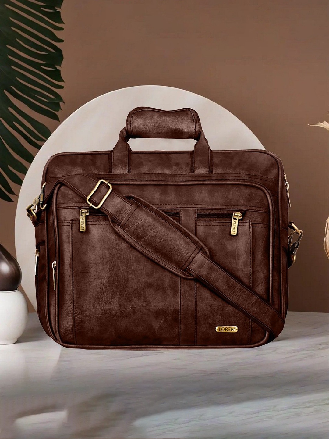

LOREM Men Textured Laptop Bag, Grey