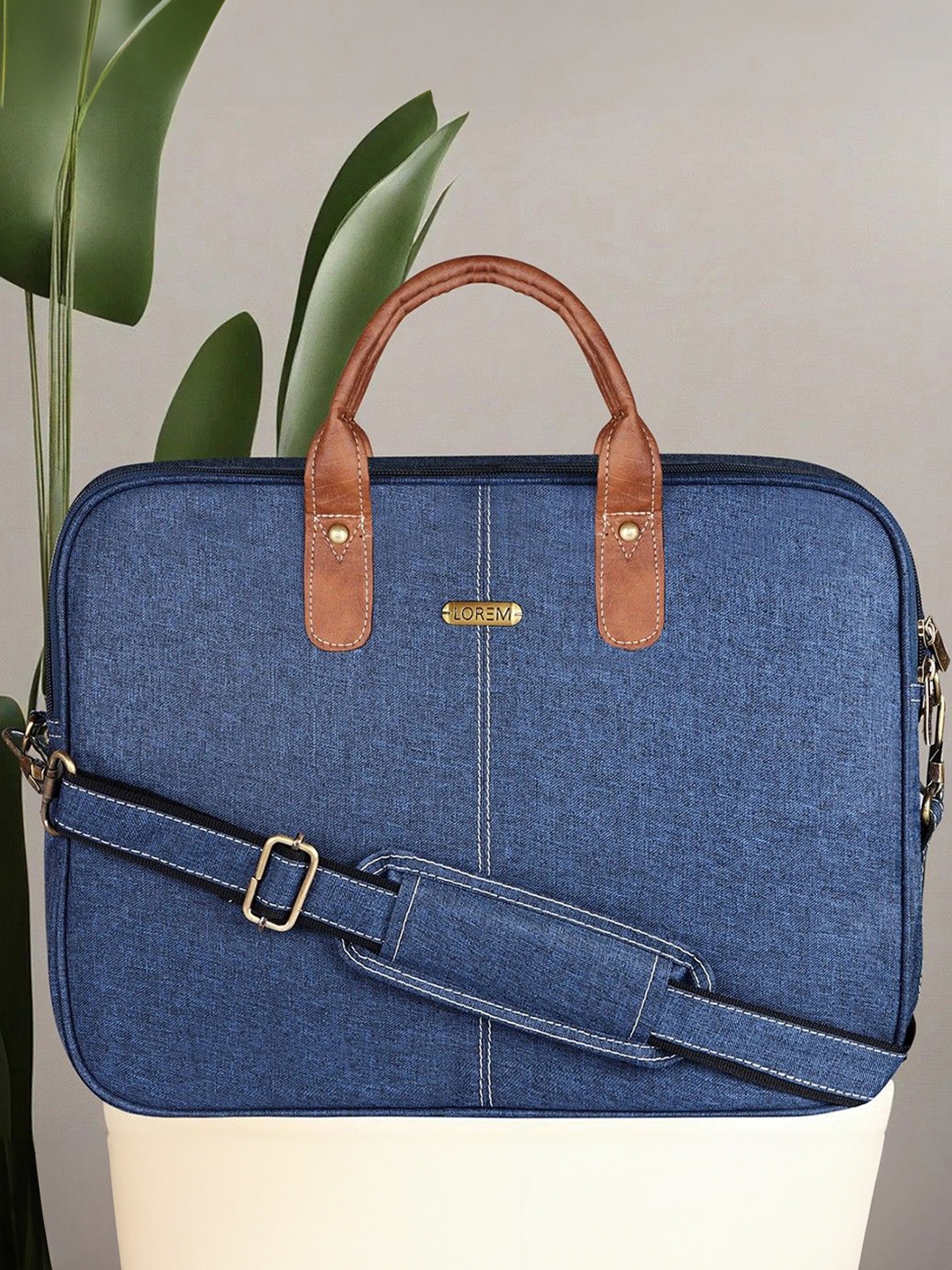 

LOREM Men Textured Laptop Bag, Blue