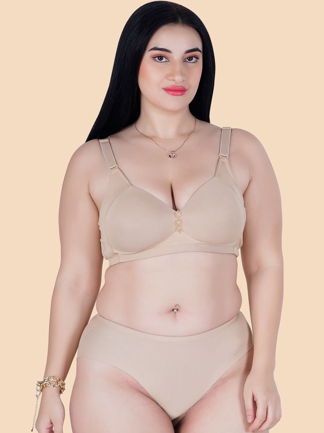 

Tweens Plus Size Lightly-Padded Lingerie Set, Beige
