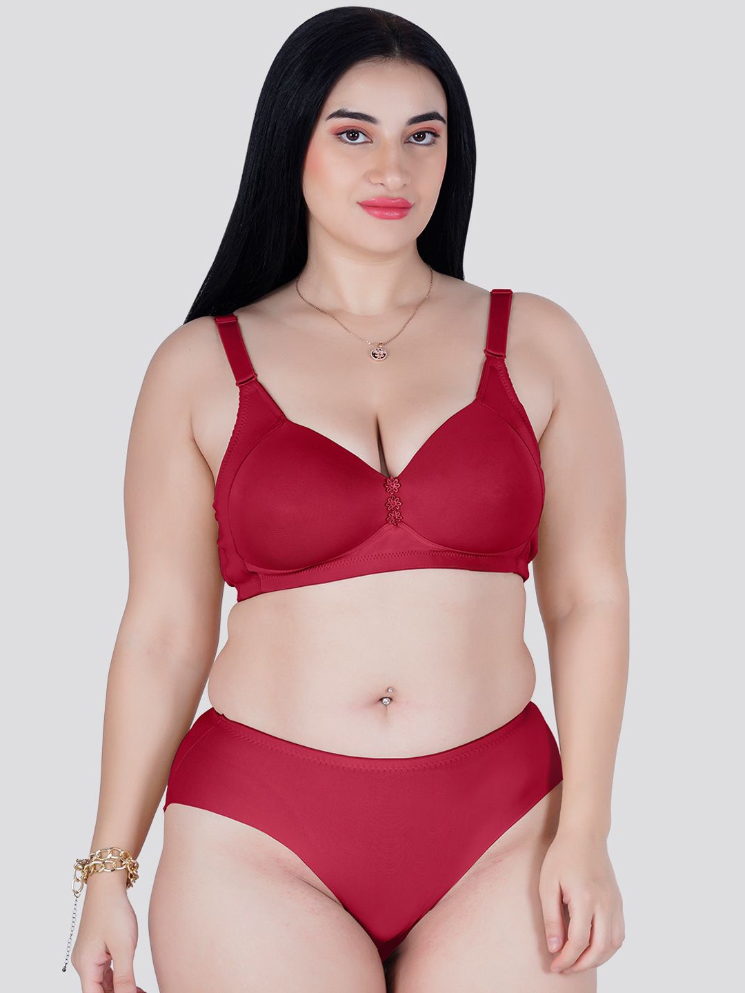 

Tweens Lightly-Padded Lingerie Set TLW-83320-MR-PAN-1PC, Maroon