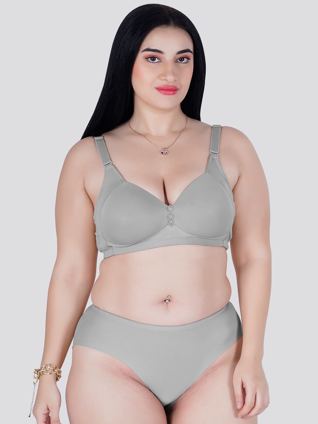 

Tweens Lightly-Padded Lingerie Set TLW-83320-GRY-PAN-1PC, Grey