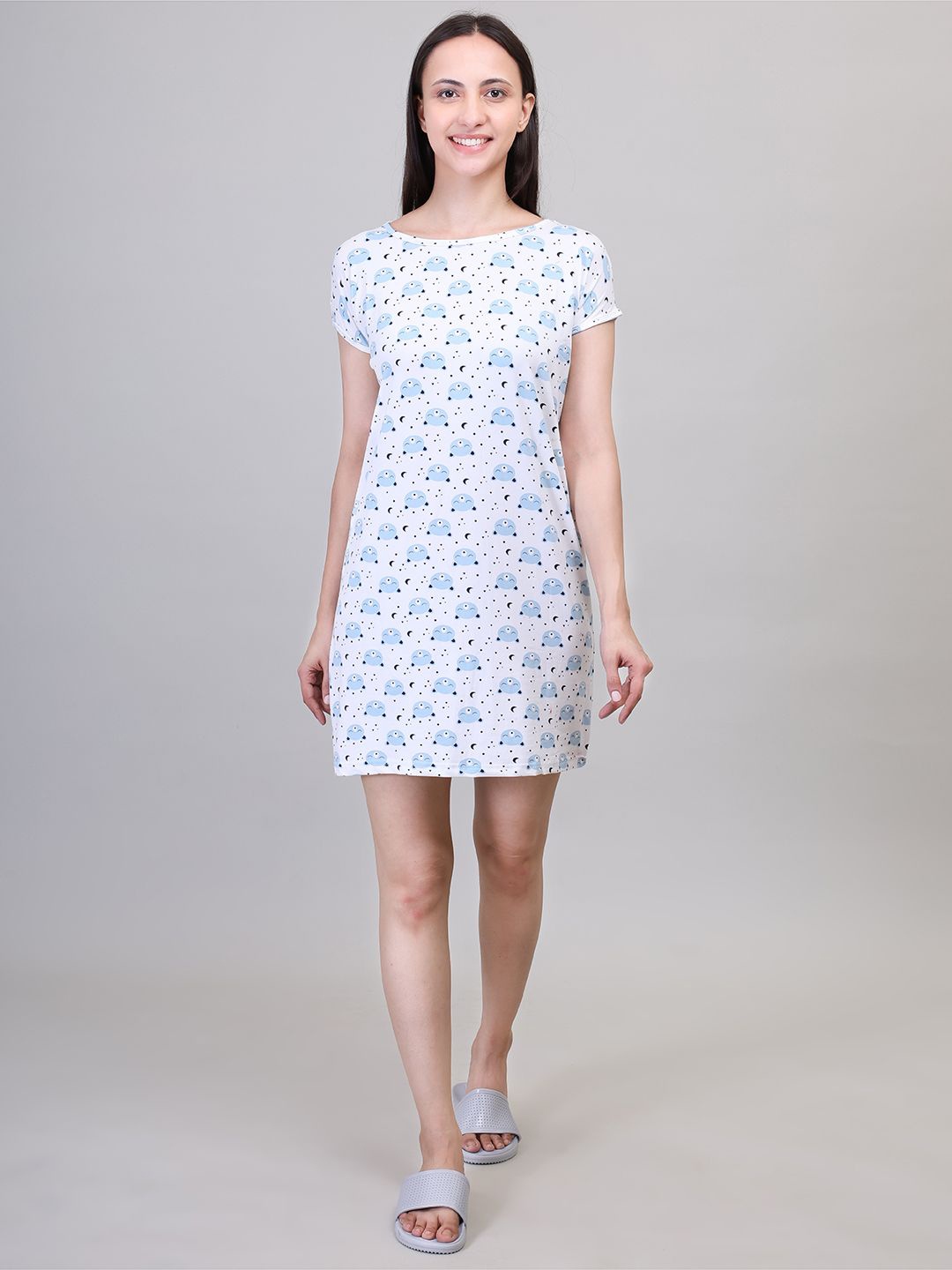 

Camey Printed Nightdress, White
