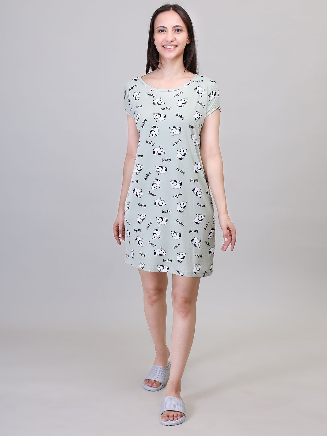 

Camey Printed Nightdress, Green
