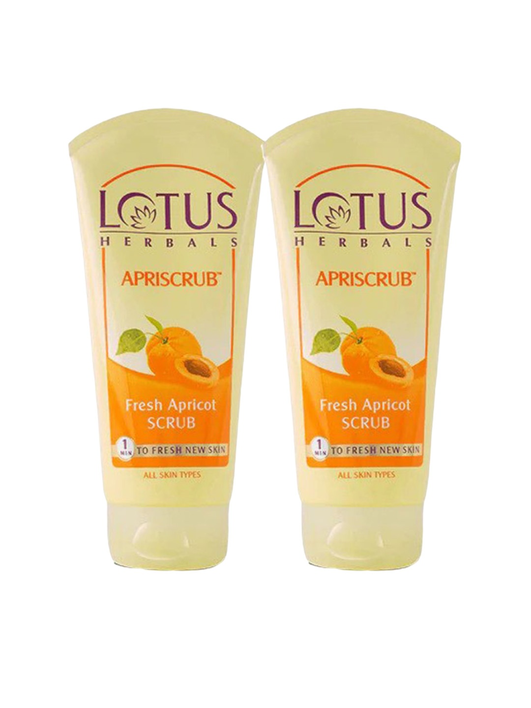 

Lotus Herbals Set of 2 Apricrub Fresh Apricot Face Scrub with Walnut Shells - 300 g each, Orange