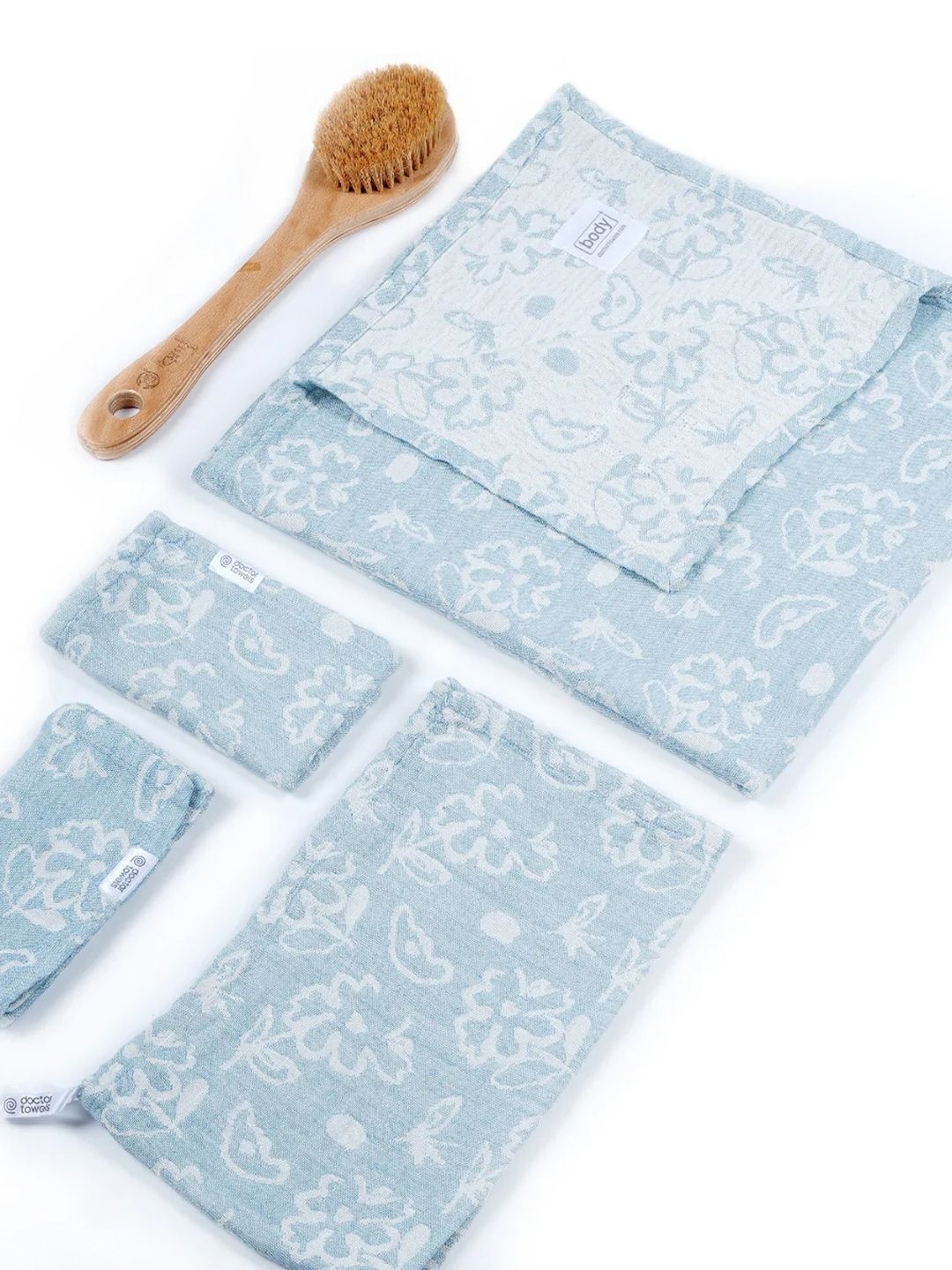 

Doctor Towels Blue & White 4 Pieces Terry Cotton 300 GSM Towel Set