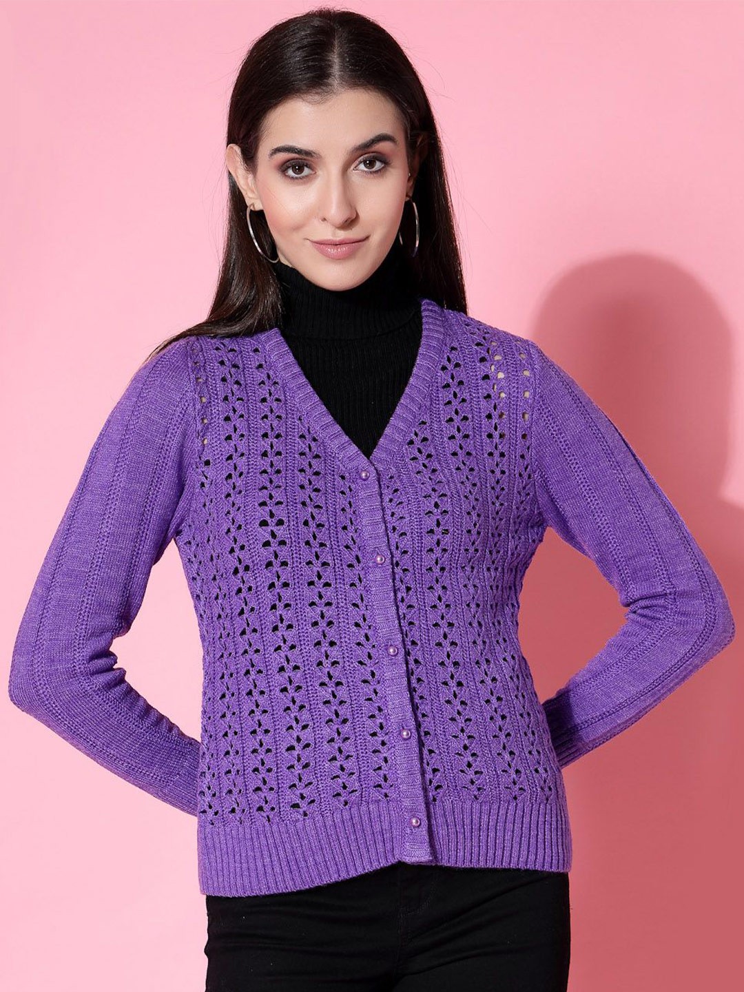 

DressBerry Women Cardigan, Purple